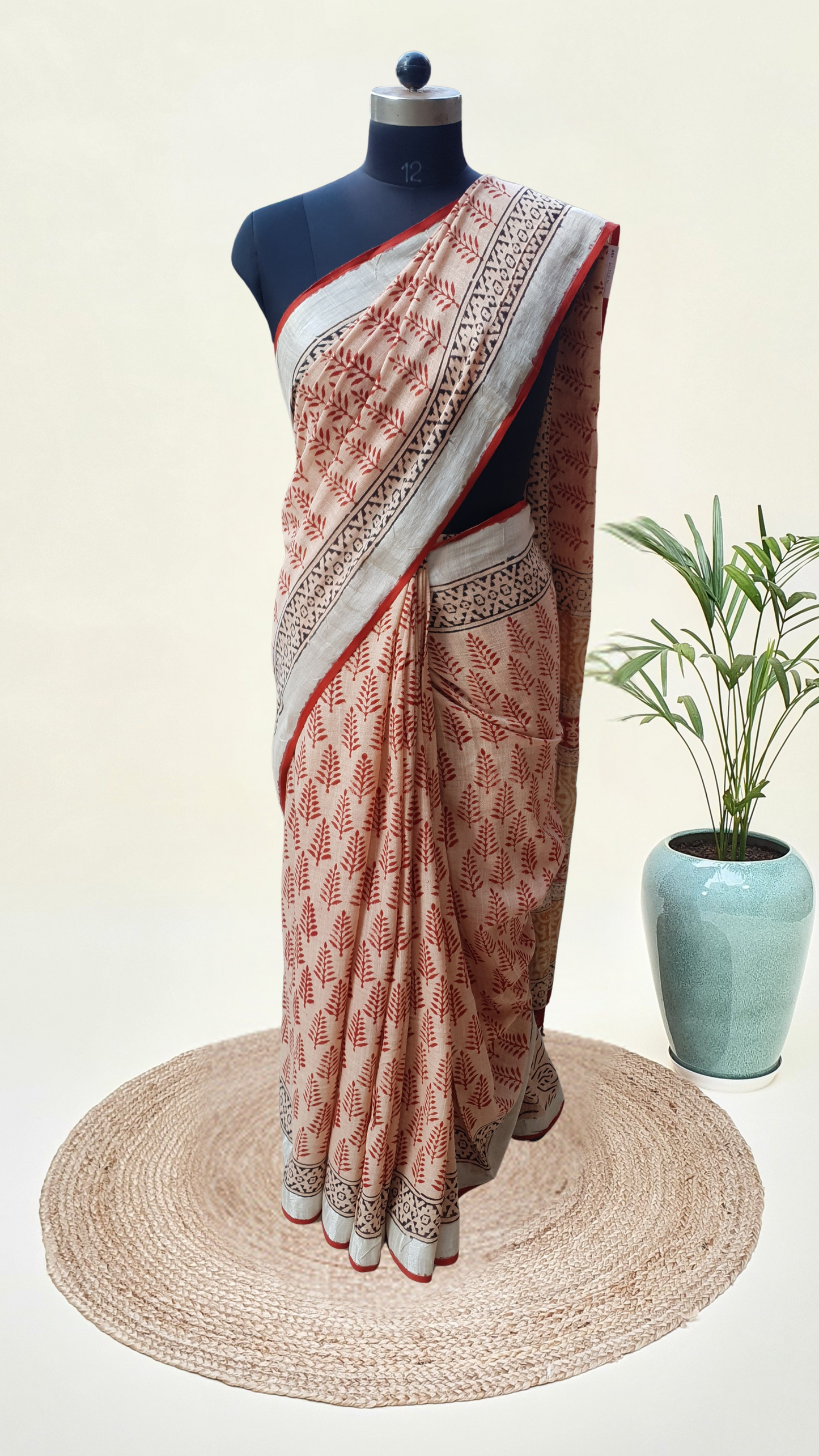 Biscuit Brown HBP Linen Saree LNHB-0005