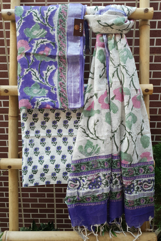 Violet & White HBP Linen Suit LLHB-0005