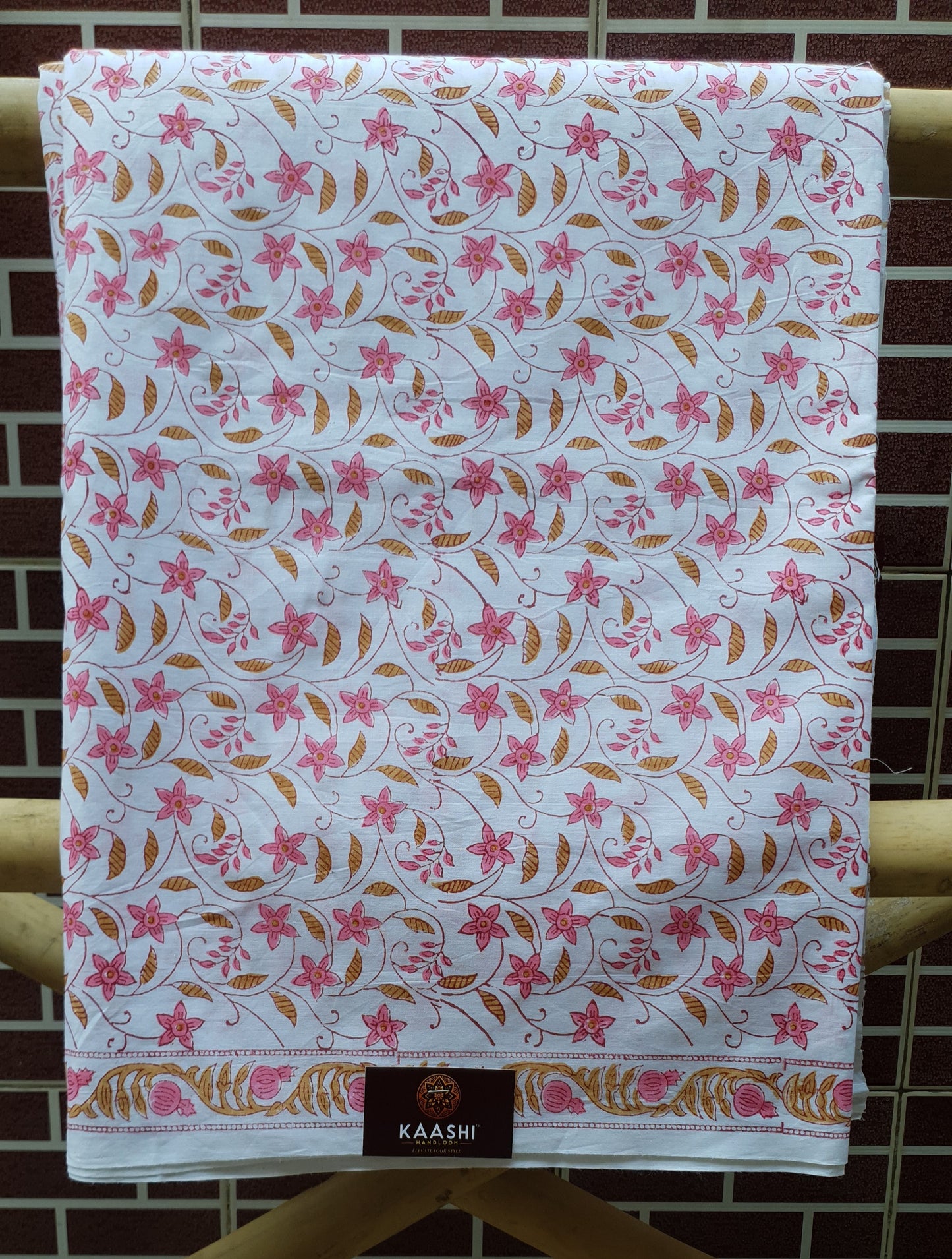 Pink Floral HBP Cotton Suit with Chiffon Dupatta CCHB-0001