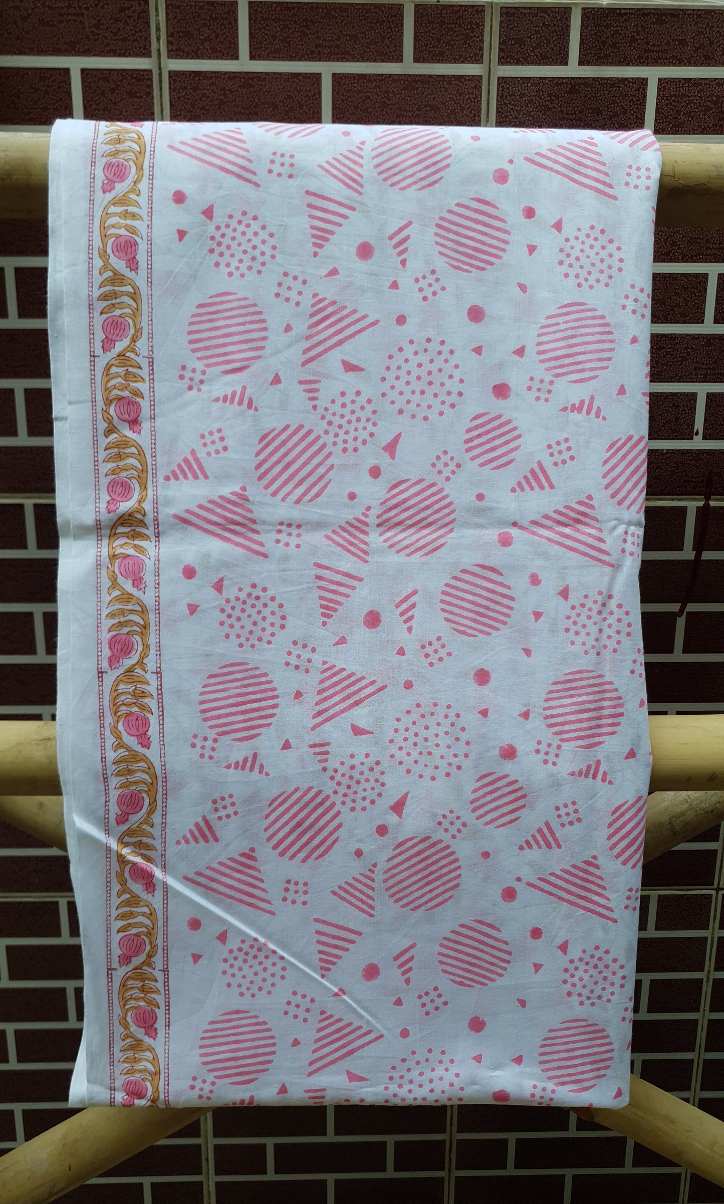 Pink Floral HBP Cotton Suit with Chiffon Dupatta CCHB-0001