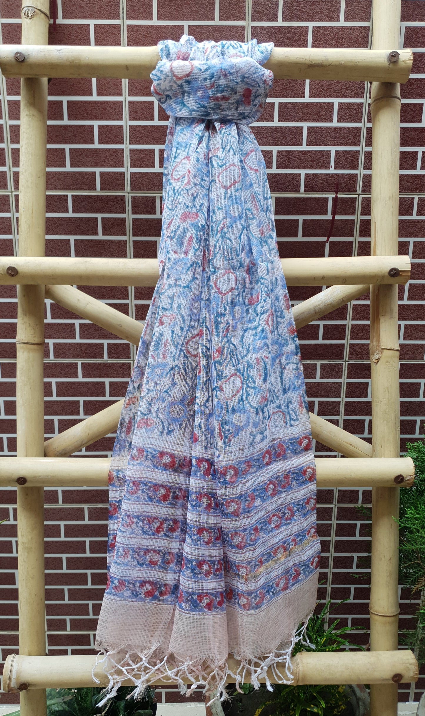 Blue & White HBP Cotton Suit with Kota Doria Dupatta CKHB-0001