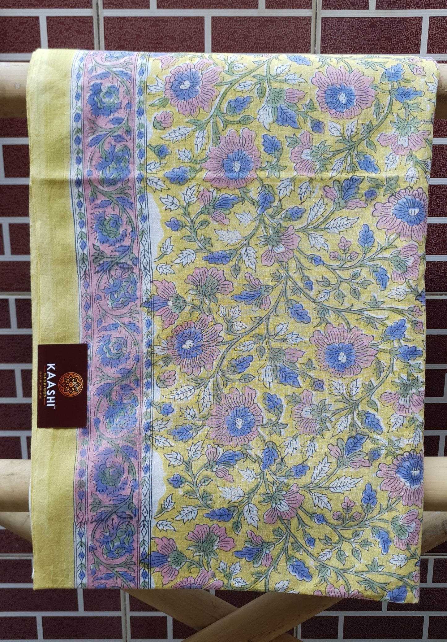 Yellow & Blue HBP Cotton Suit with Kota Doria Dupatta CKHB-0002