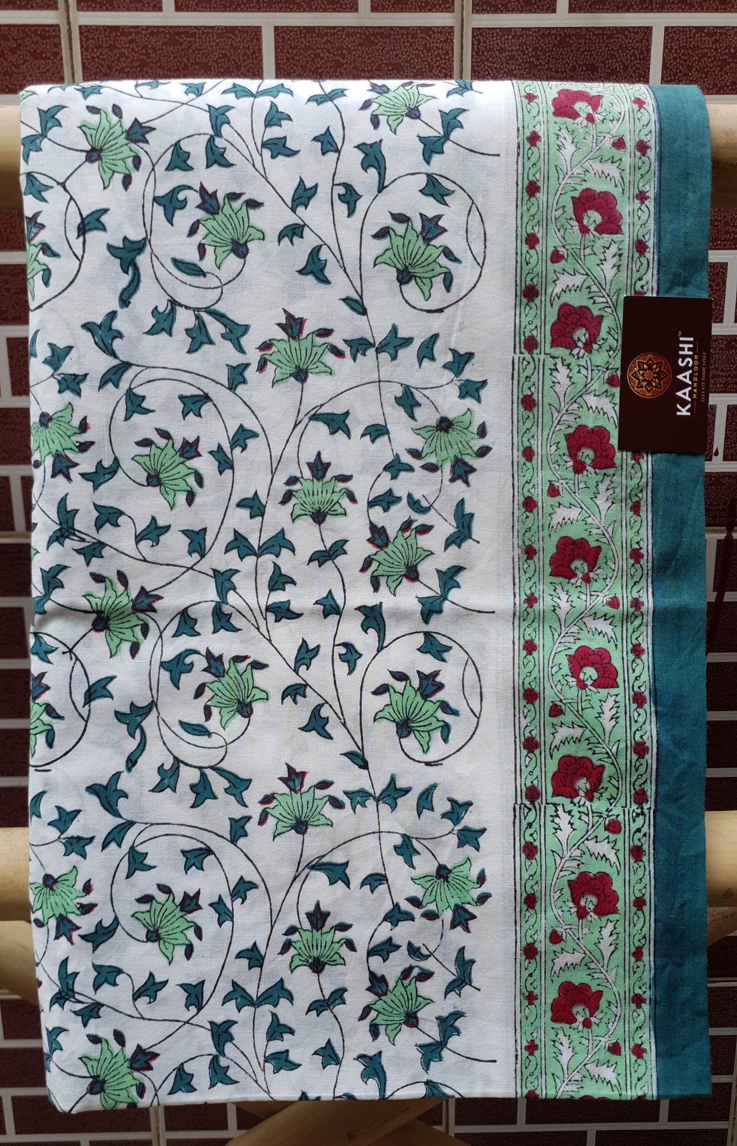 Green & White HBP Cotton Suit with Kota Doria Dupatta CKHB-0004