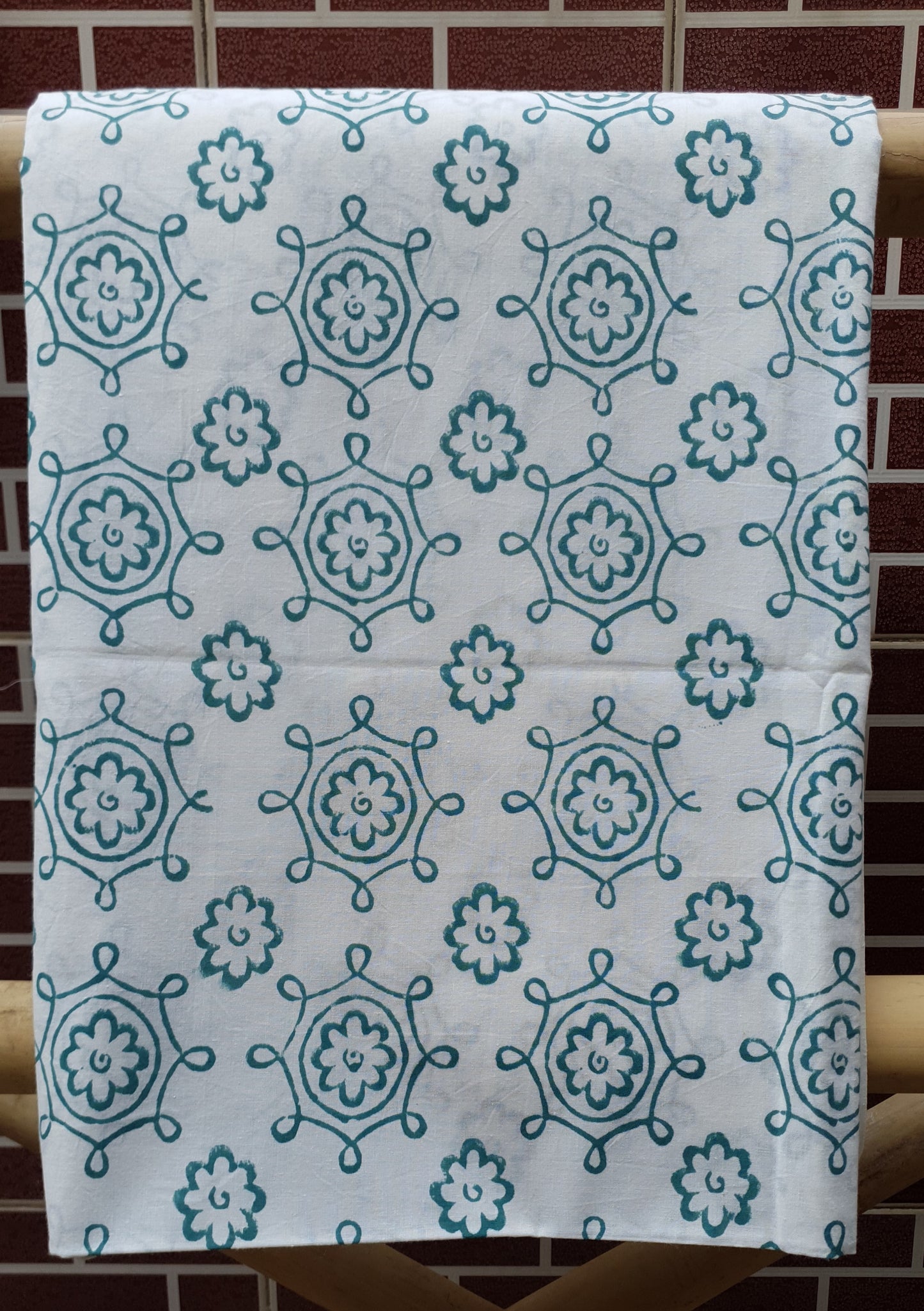 Green & White HBP Cotton Suit with Kota Doria Dupatta CKHB-0004