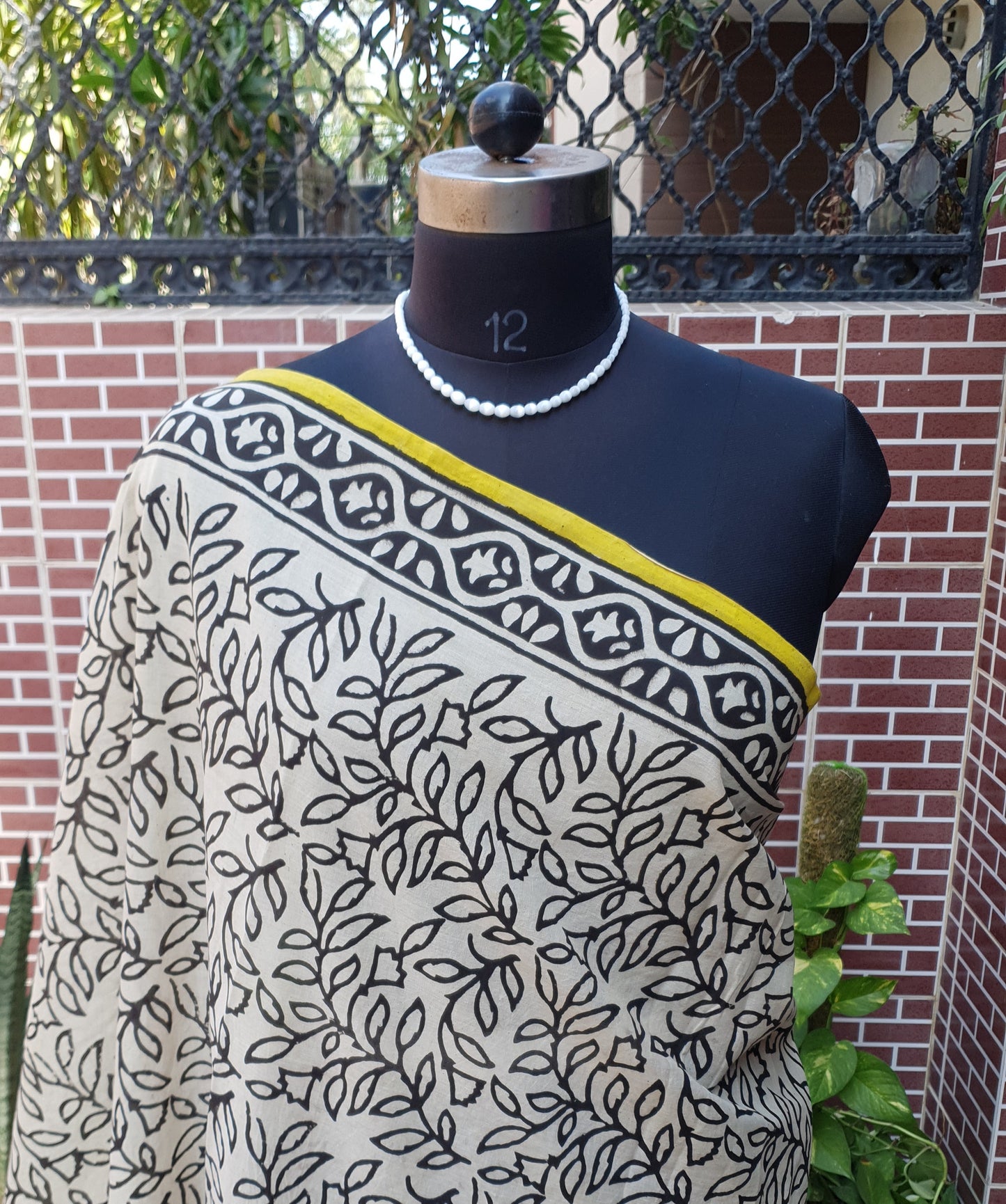Yellow HBP Mul Cotton Saree MCHB-0001