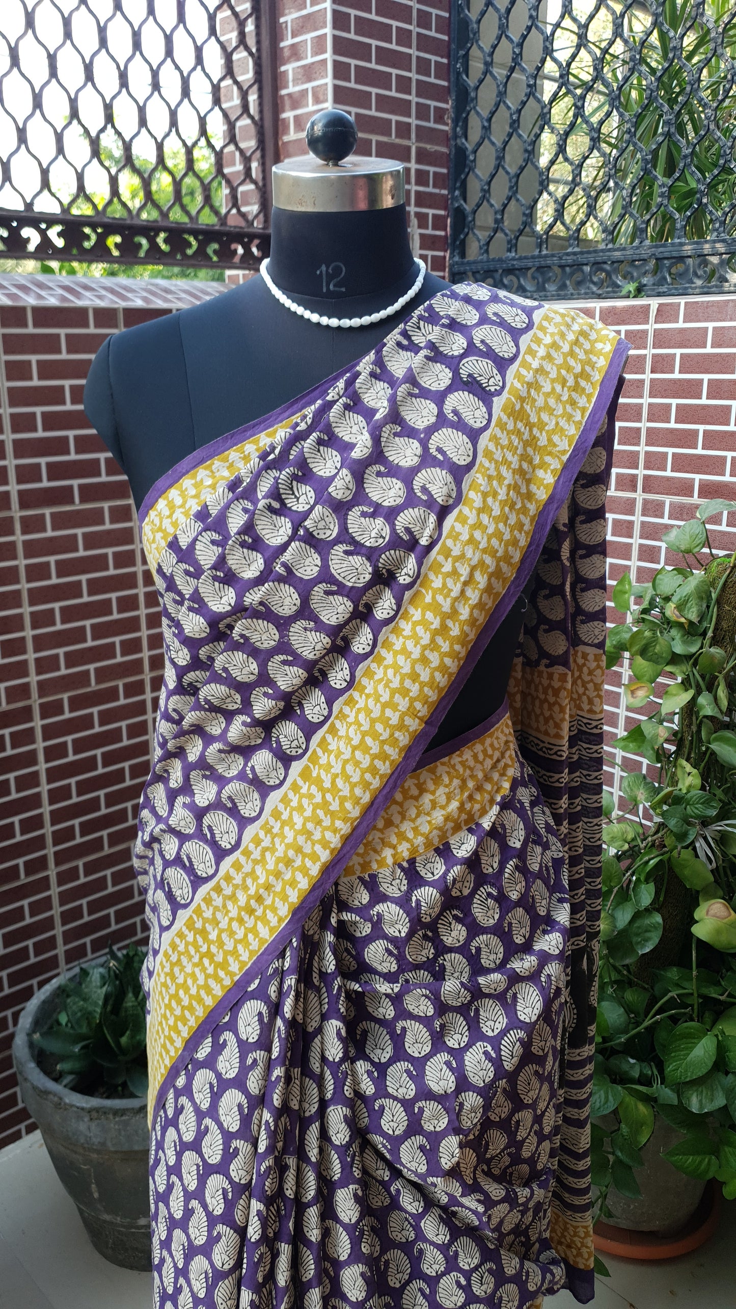 Purple HBP Mul Cotton Saree MCHB-0004