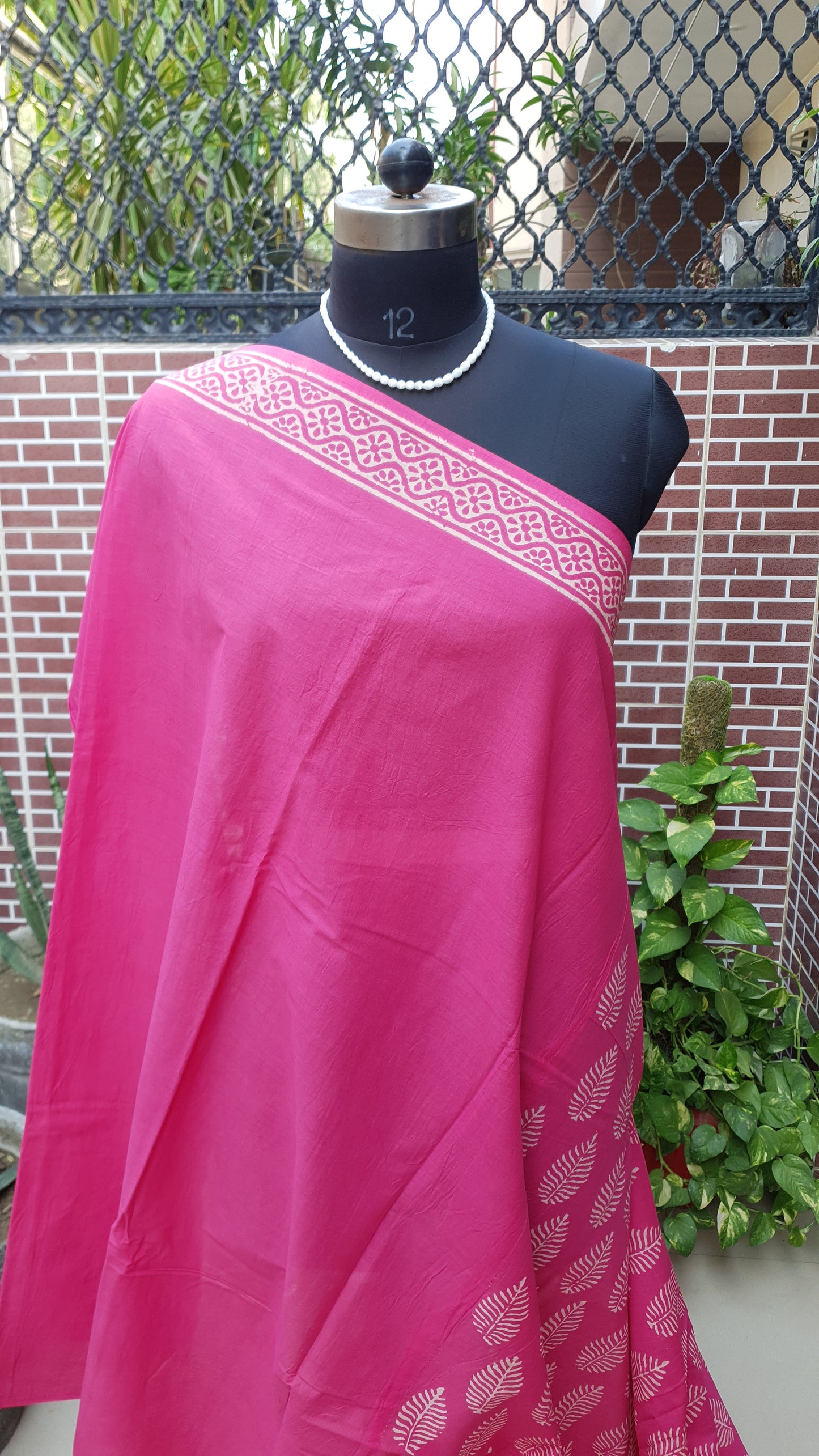 Viva Magenta HBP Mul Cotton Saree MCHB-0008