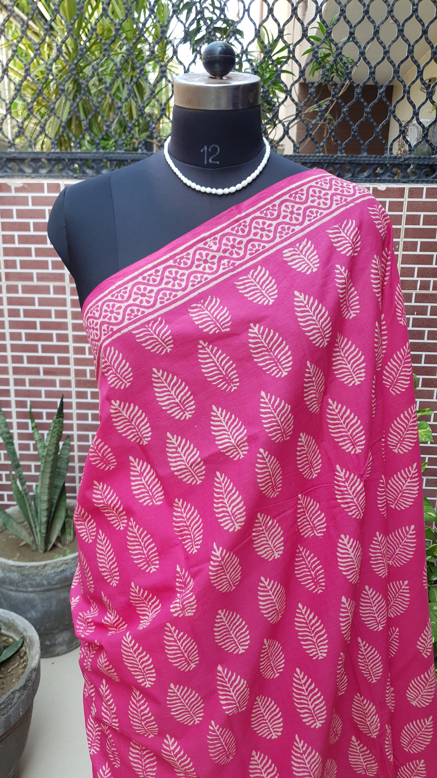 Viva Magenta HBP Mul Cotton Saree MCHB-0008