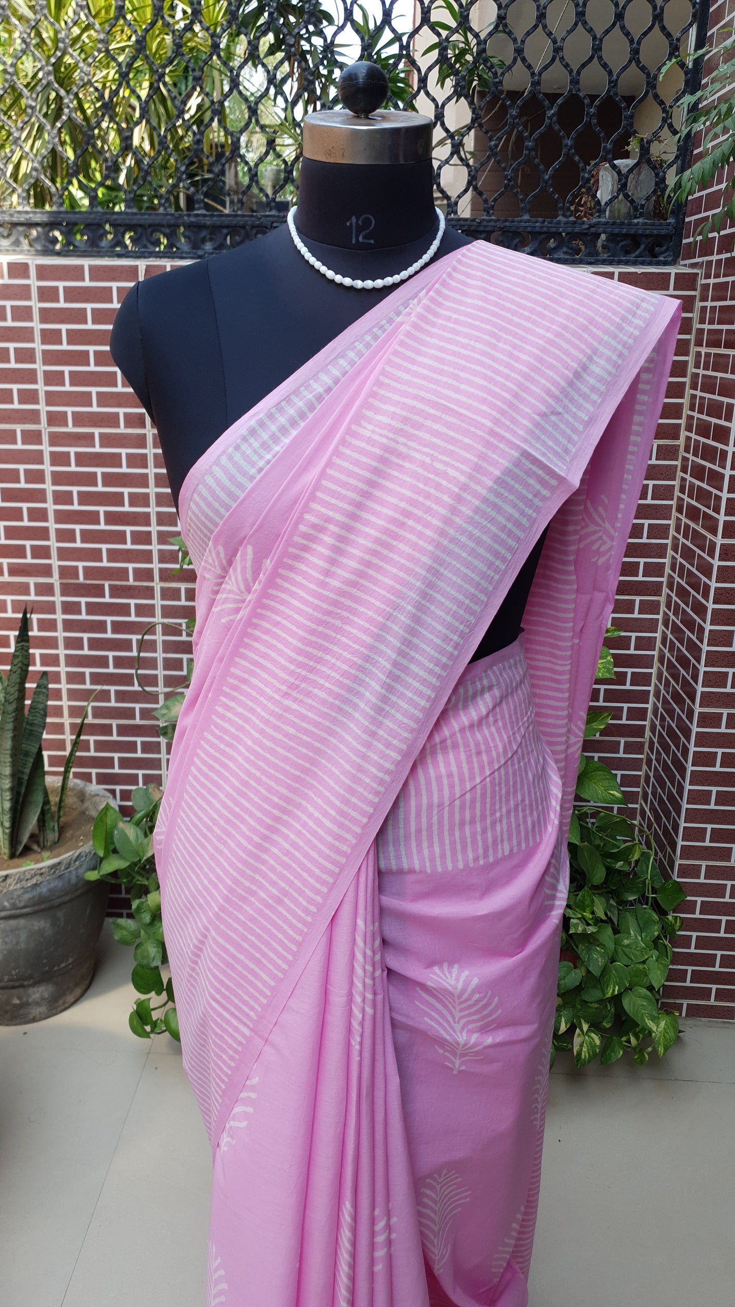 Pink HBP Mul Cotton Saree MCHB-0005