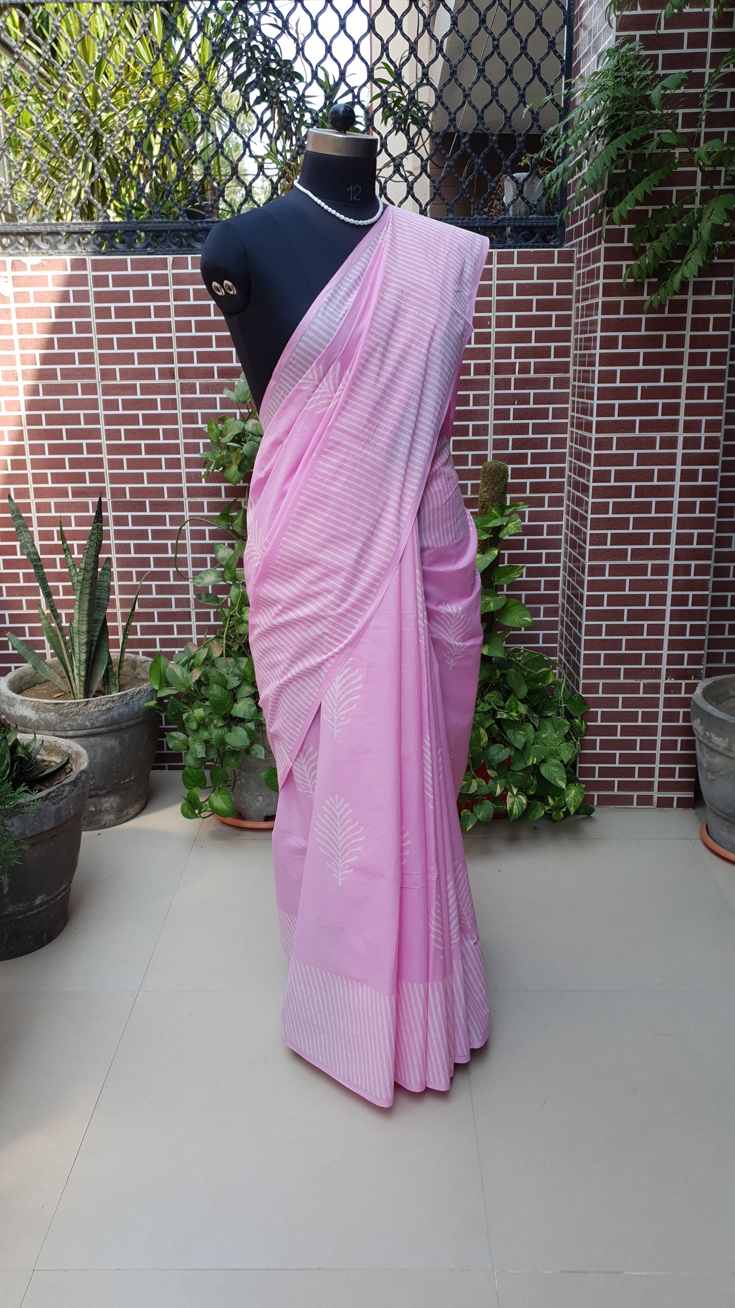 Pink HBP Mul Cotton Saree MCHB-0005