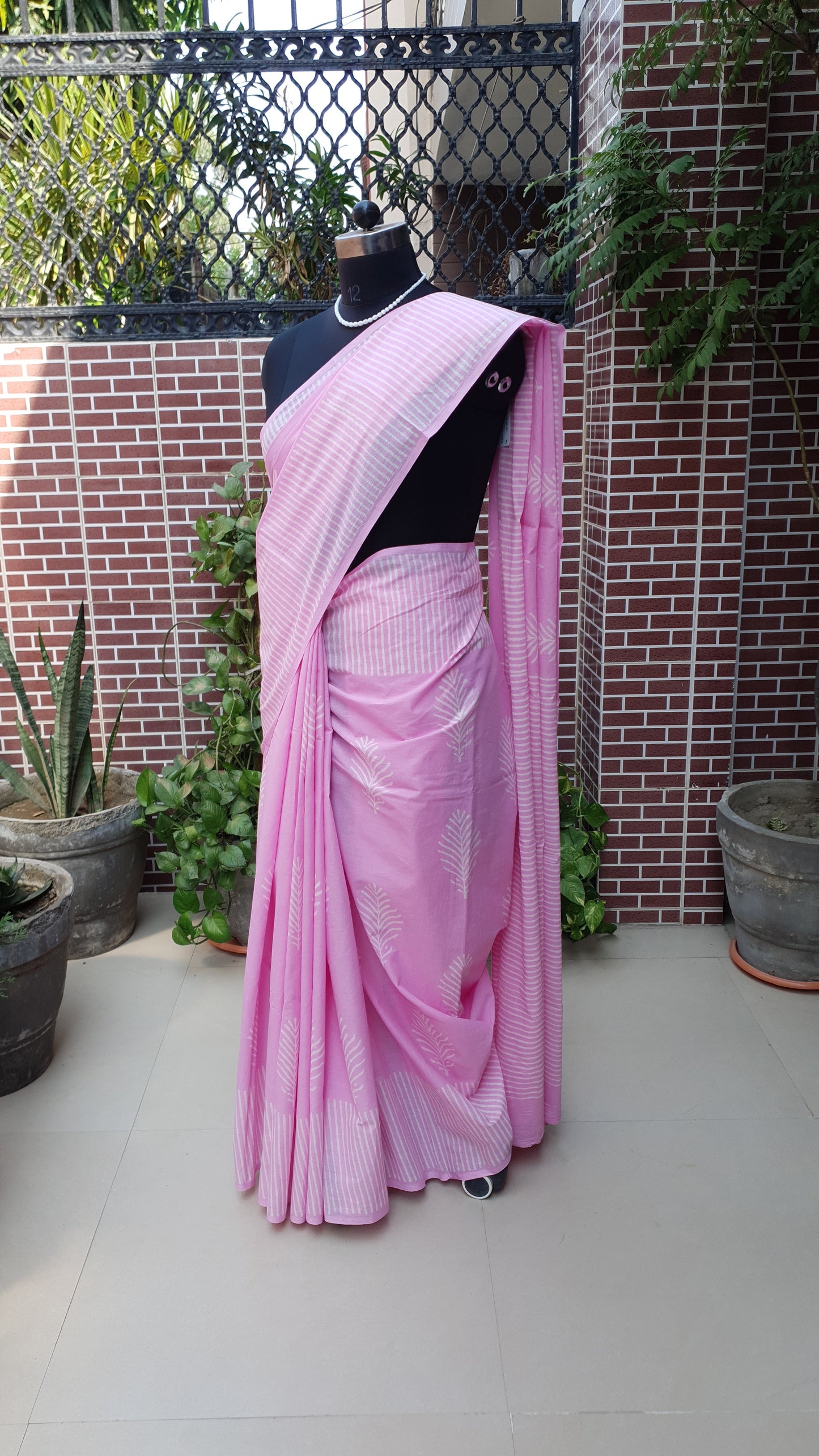 Pink HBP Mul Cotton Saree MCHB-0005