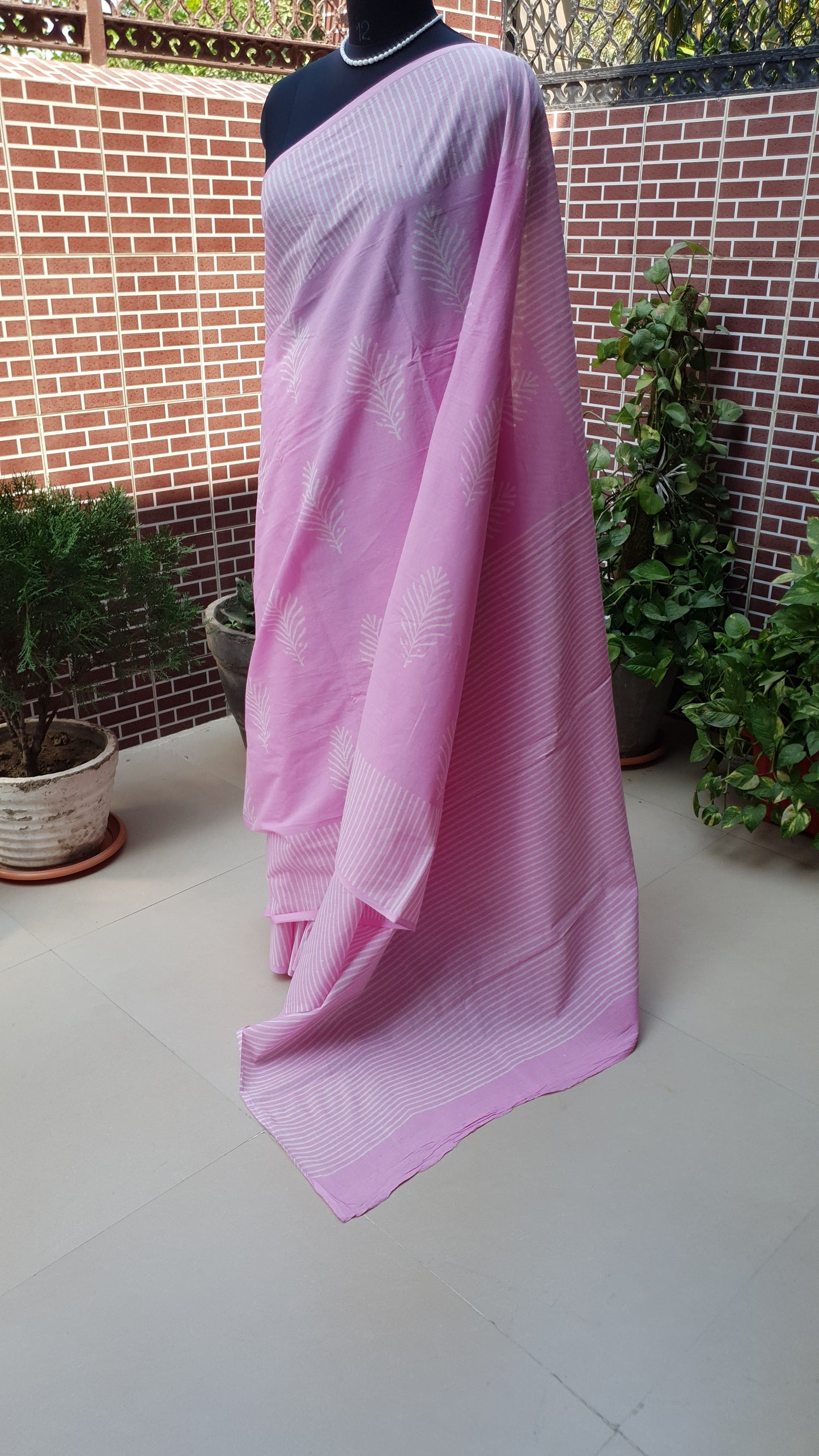 Pink HBP Mul Cotton Saree MCHB-0005