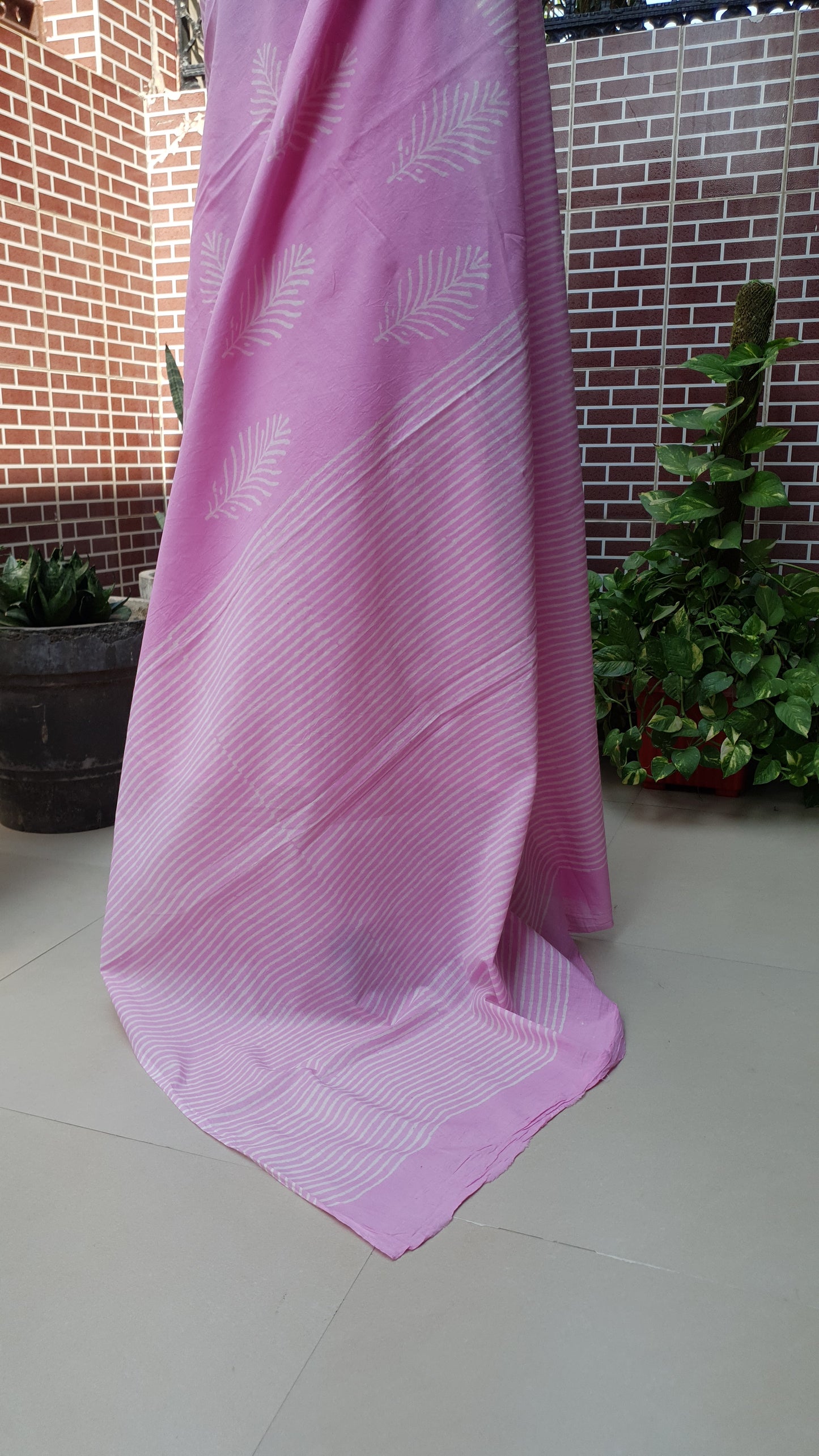Pink HBP Mul Cotton Saree MCHB-0005