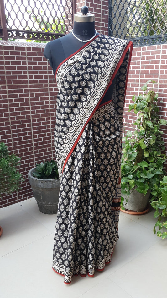 Regal Black HBP Mul Cotton Saree MCHB-0009