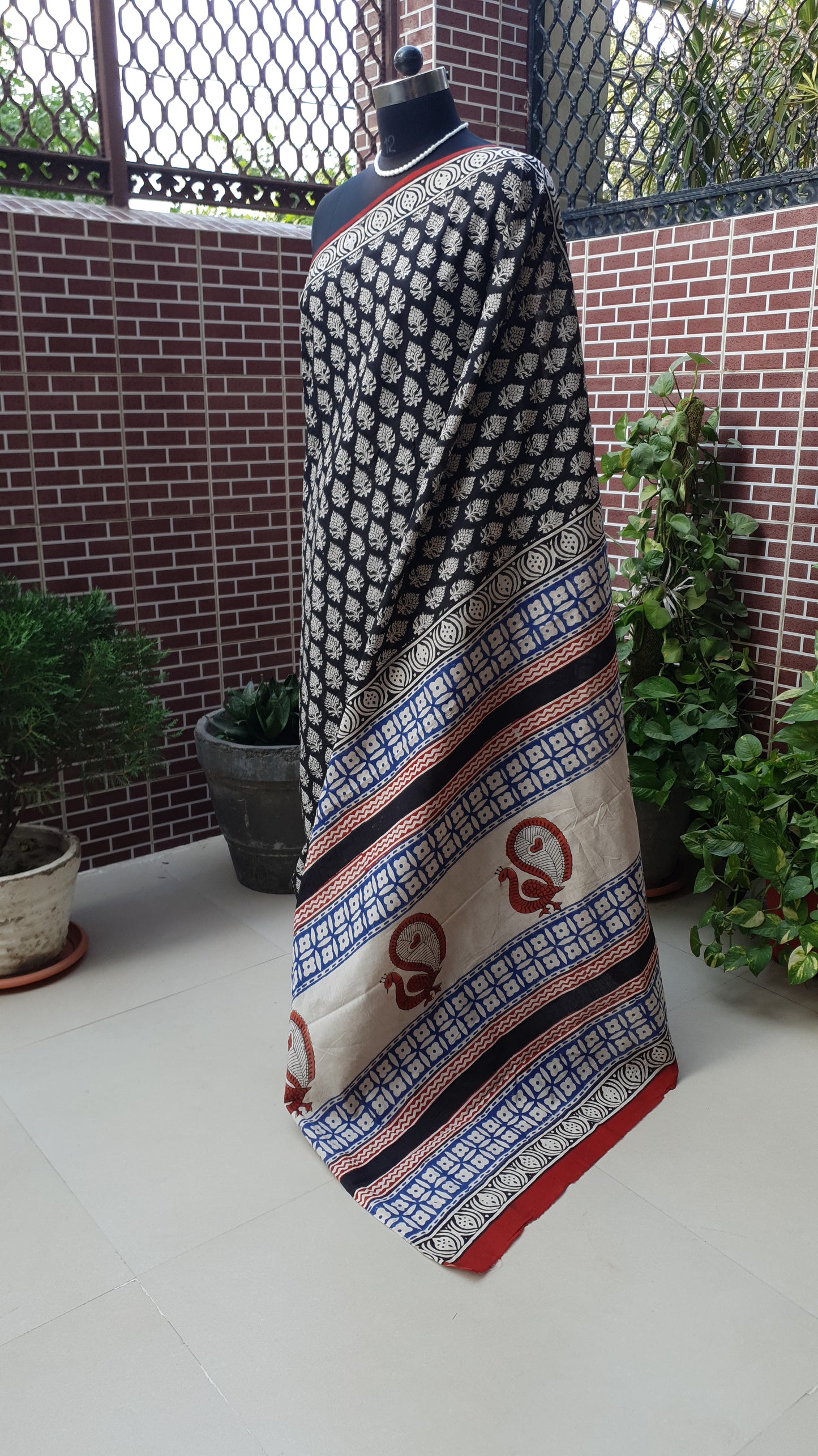 Regal Black HBP Mul Cotton Saree MCHB-0009