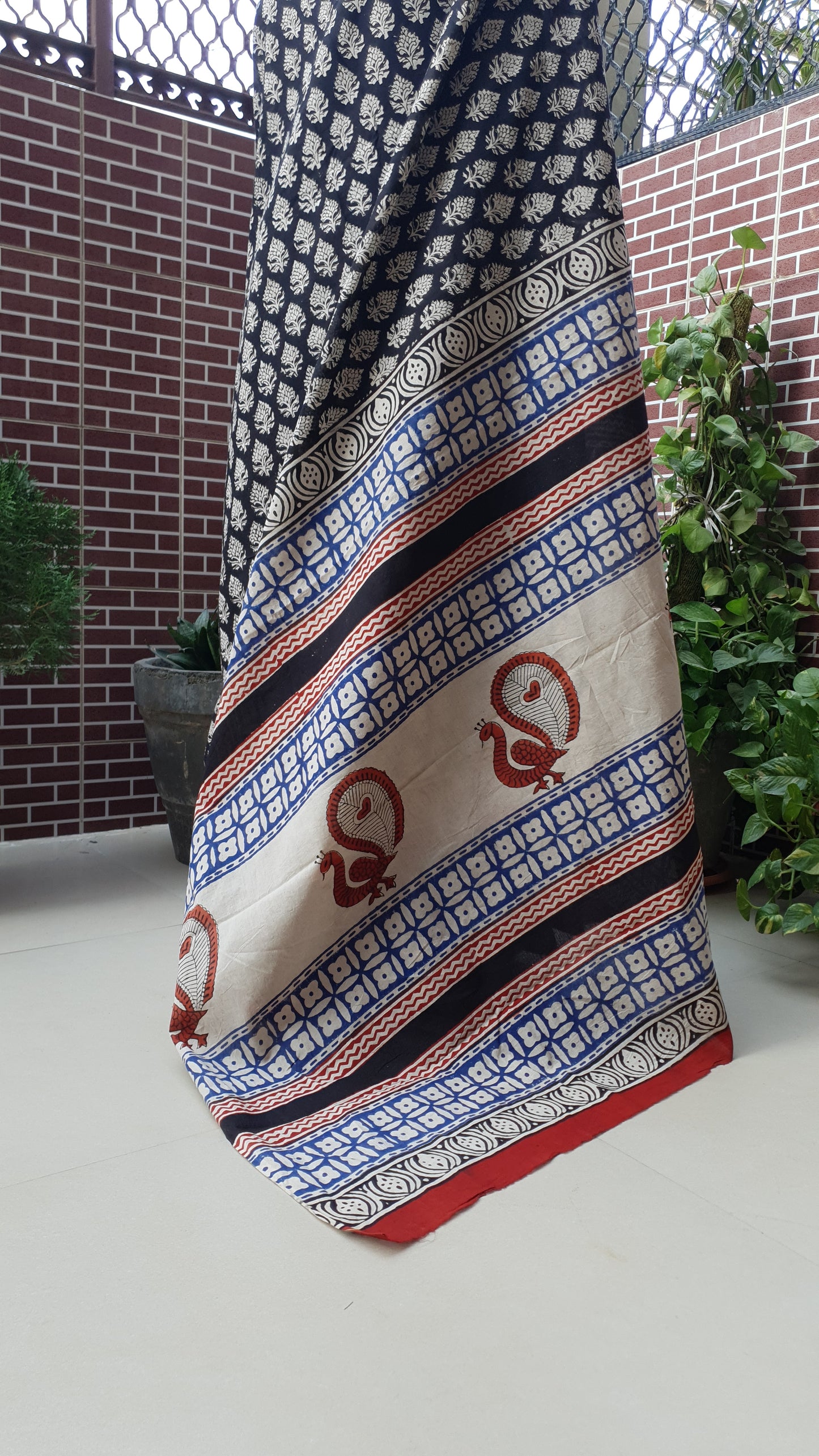 Regal Black HBP Mul Cotton Saree MCHB-0009