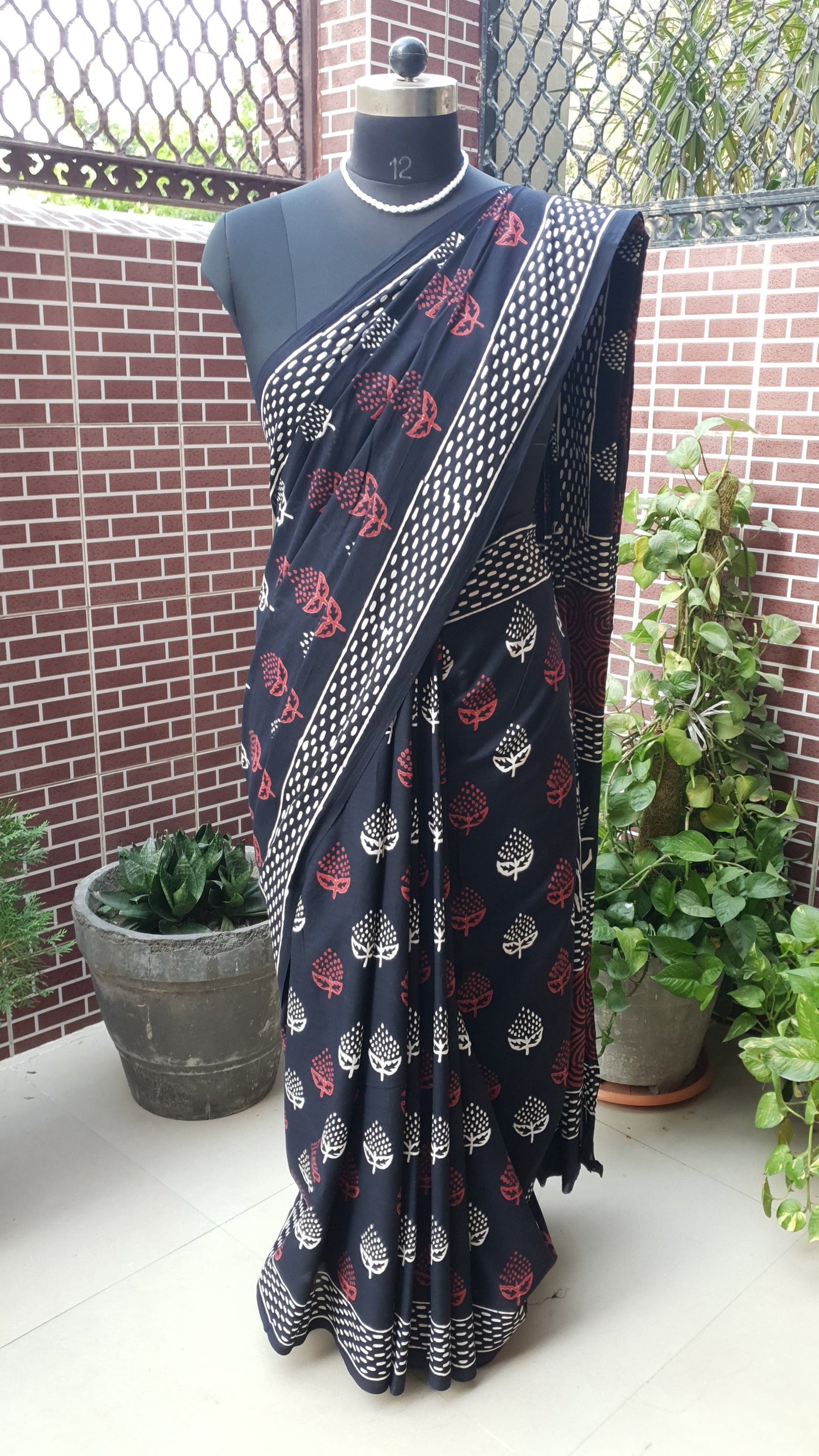 Imperial Black HBP Mul Cotton Saree MCHB-0007