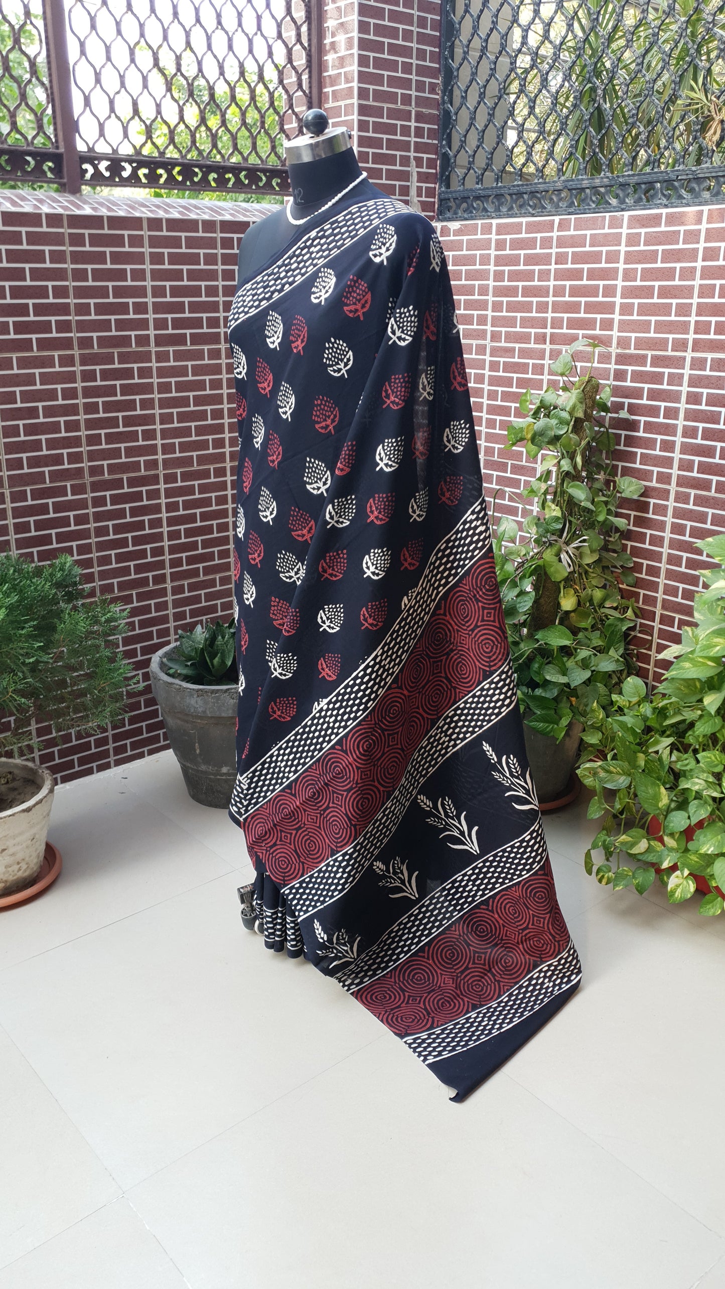 Imperial Black HBP Mul Cotton Saree MCHB-0007