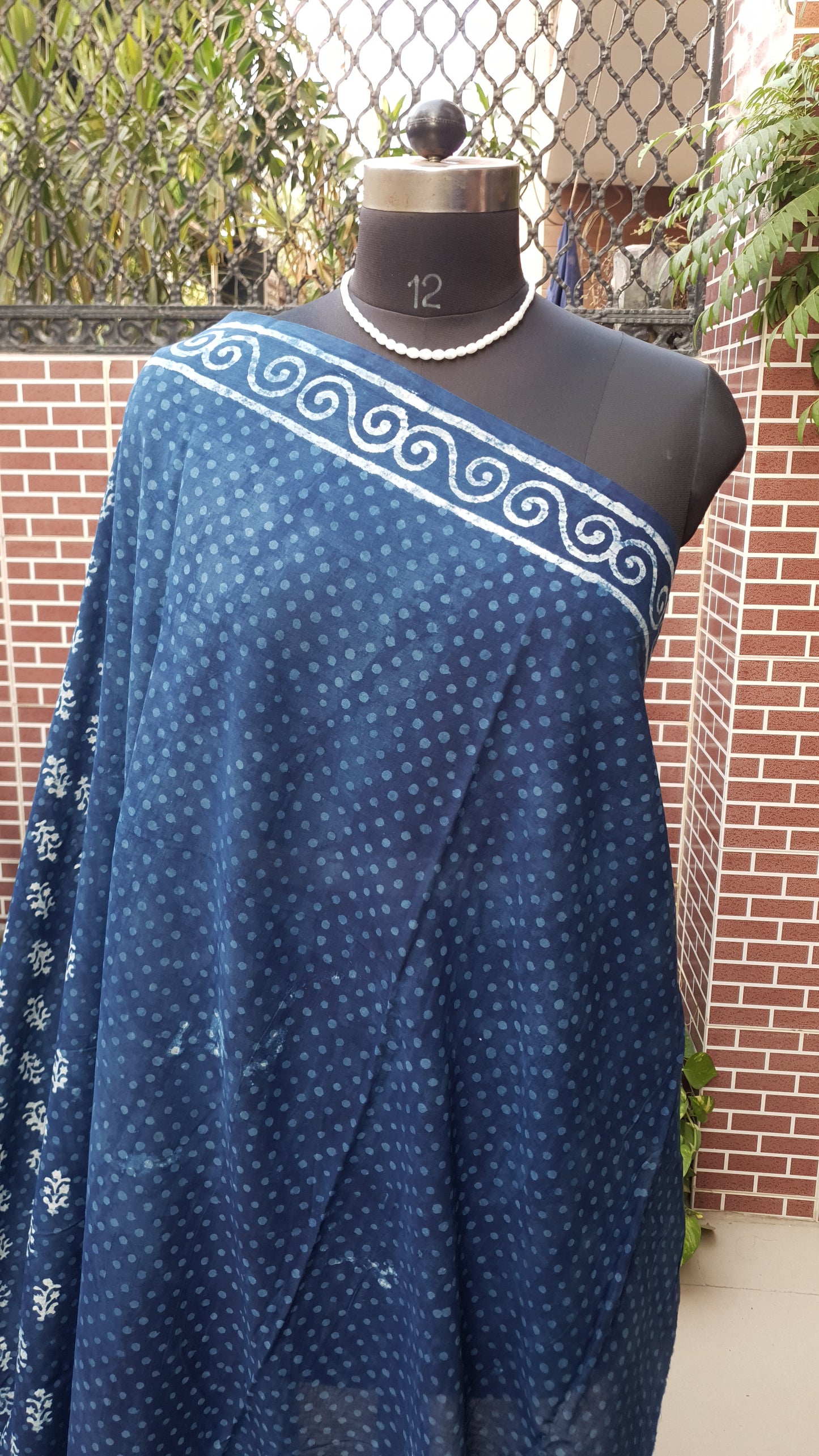 Indigo HBP Mul Cotton Saree MCHB-0013