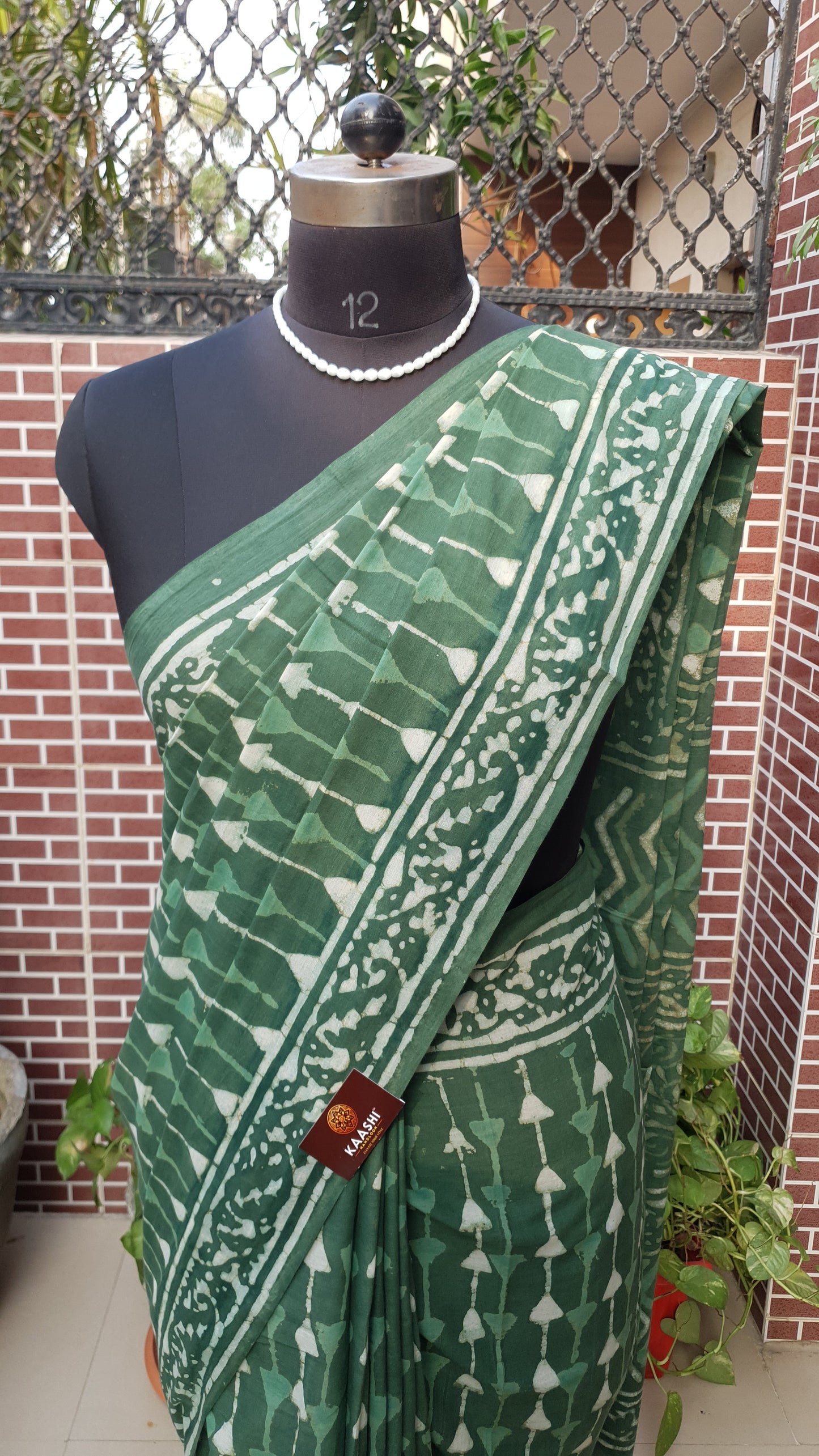 Green HBP Mul Cotton Saree MCHB-0020