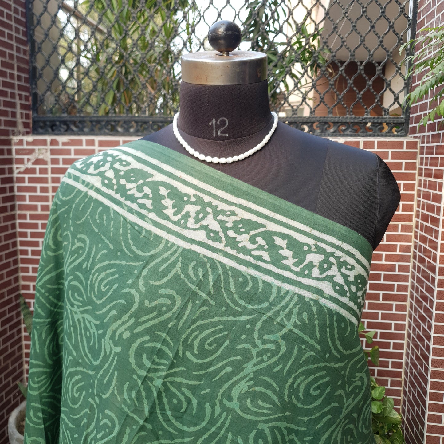 Green HBP Mul Cotton Saree MCHB-0020