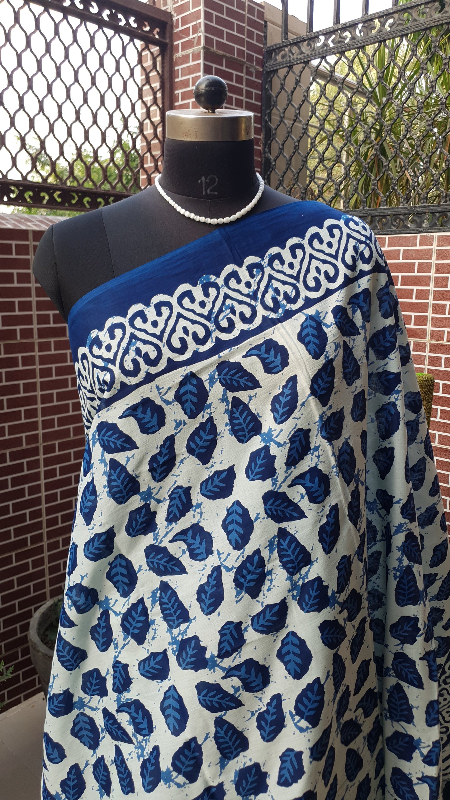 Blue HBP Mul Cotton Saree MCHB-0018