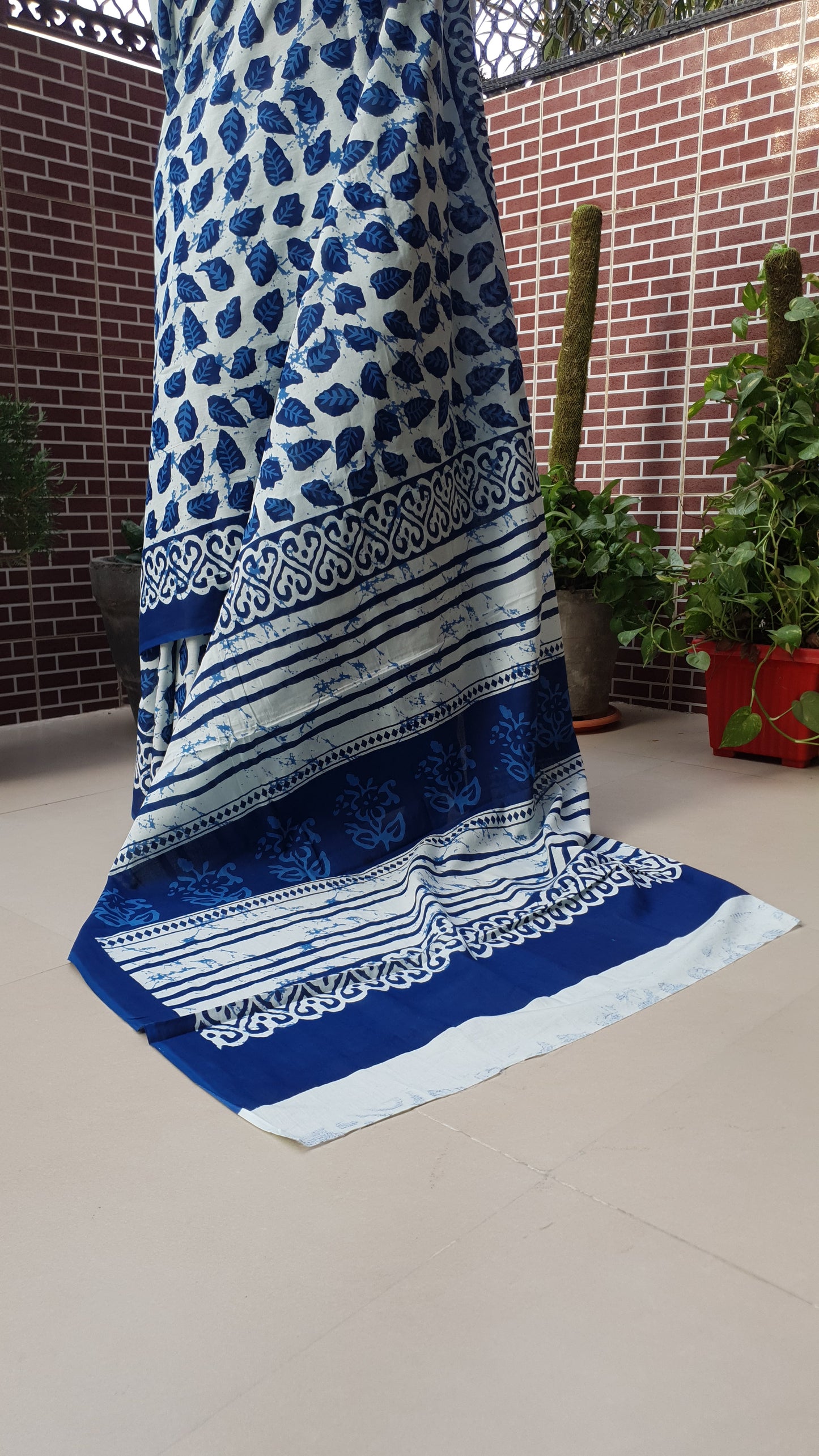 Blue HBP Mul Cotton Saree MCHB-0018
