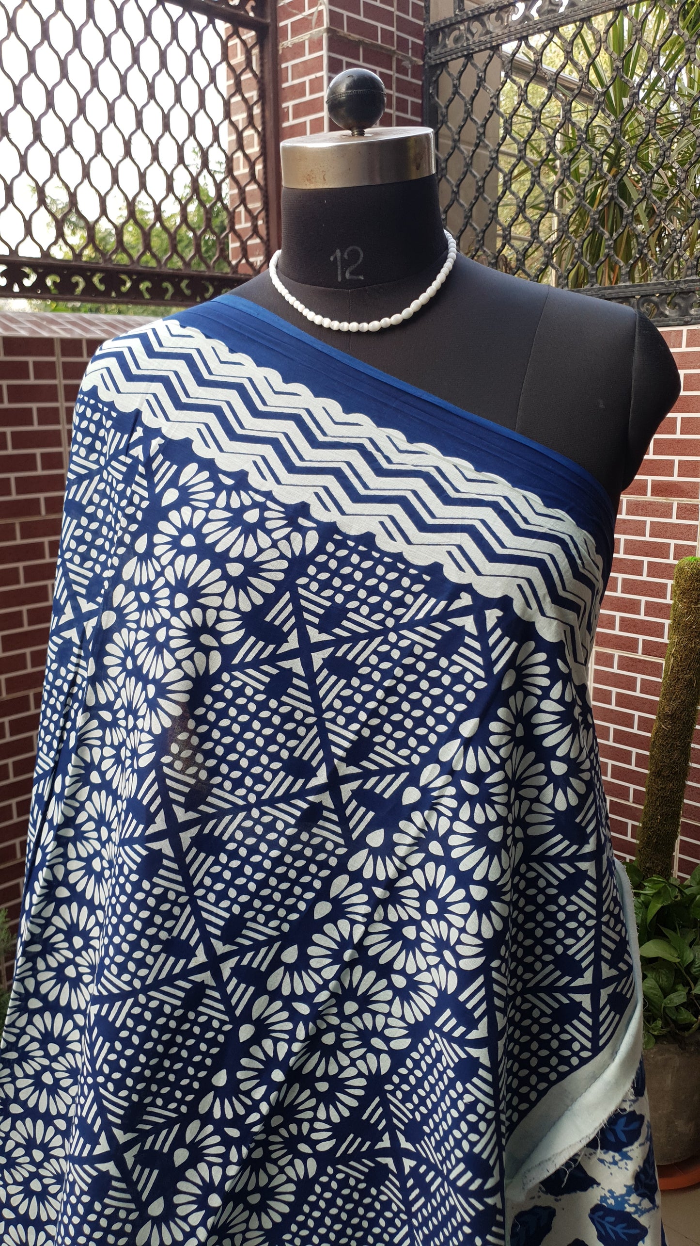 Blue HBP Mul Cotton Saree MCHB-0018