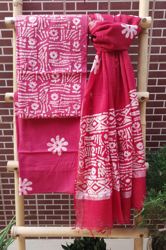 Daisy Magenta HBP Cotton Suit with Linen Dupatta CLHB-0009