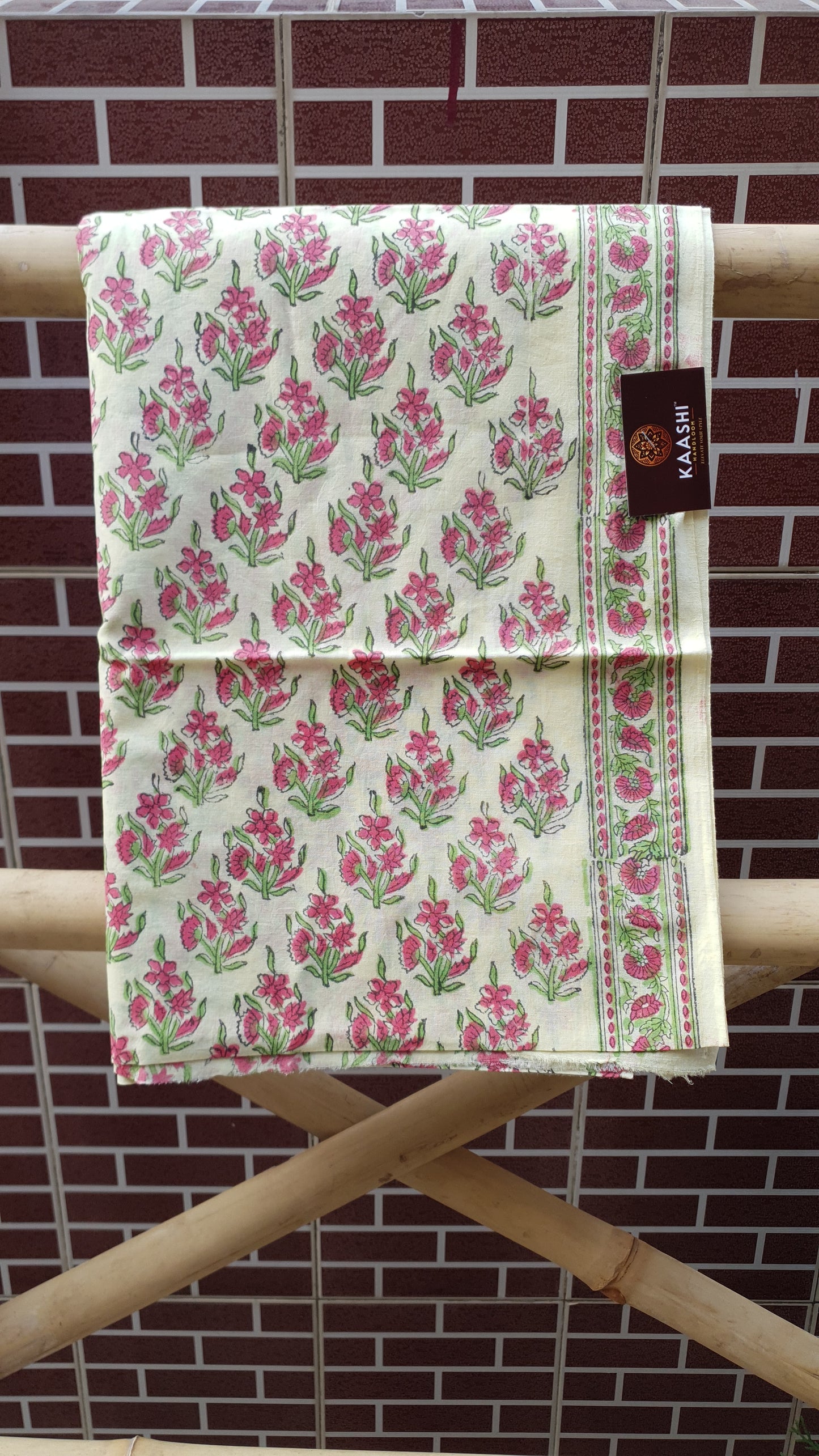 Custard Yellow & Pink HBP Cotton Suit with Mul Dupatta CMHB-0015
