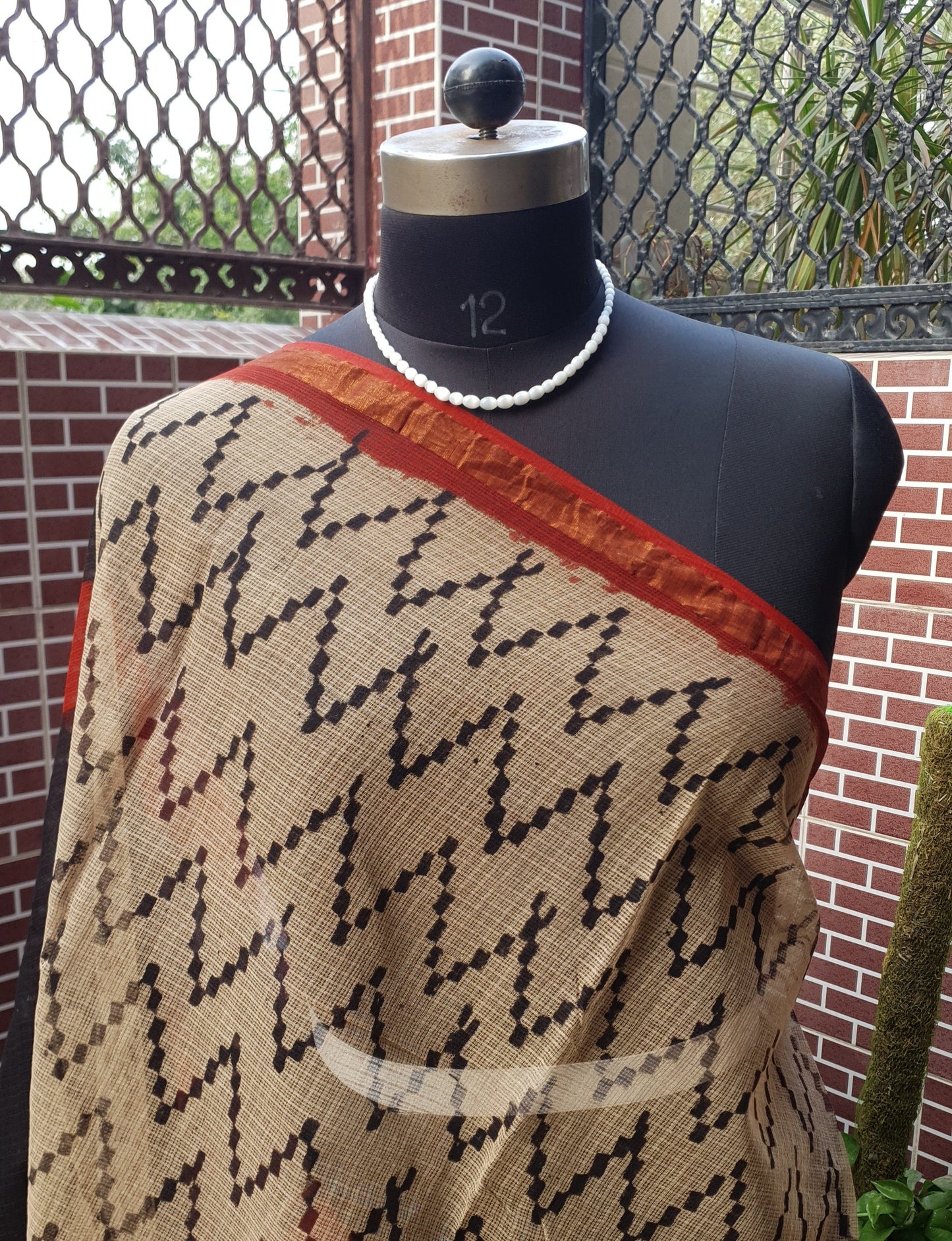 Black Copper Kota Doria Saree KDHB-0001