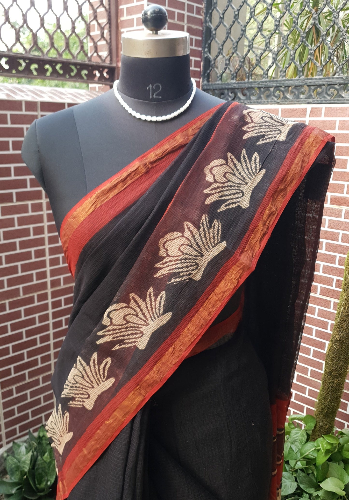 Black Copper Kota Doria Saree KDHB-0001