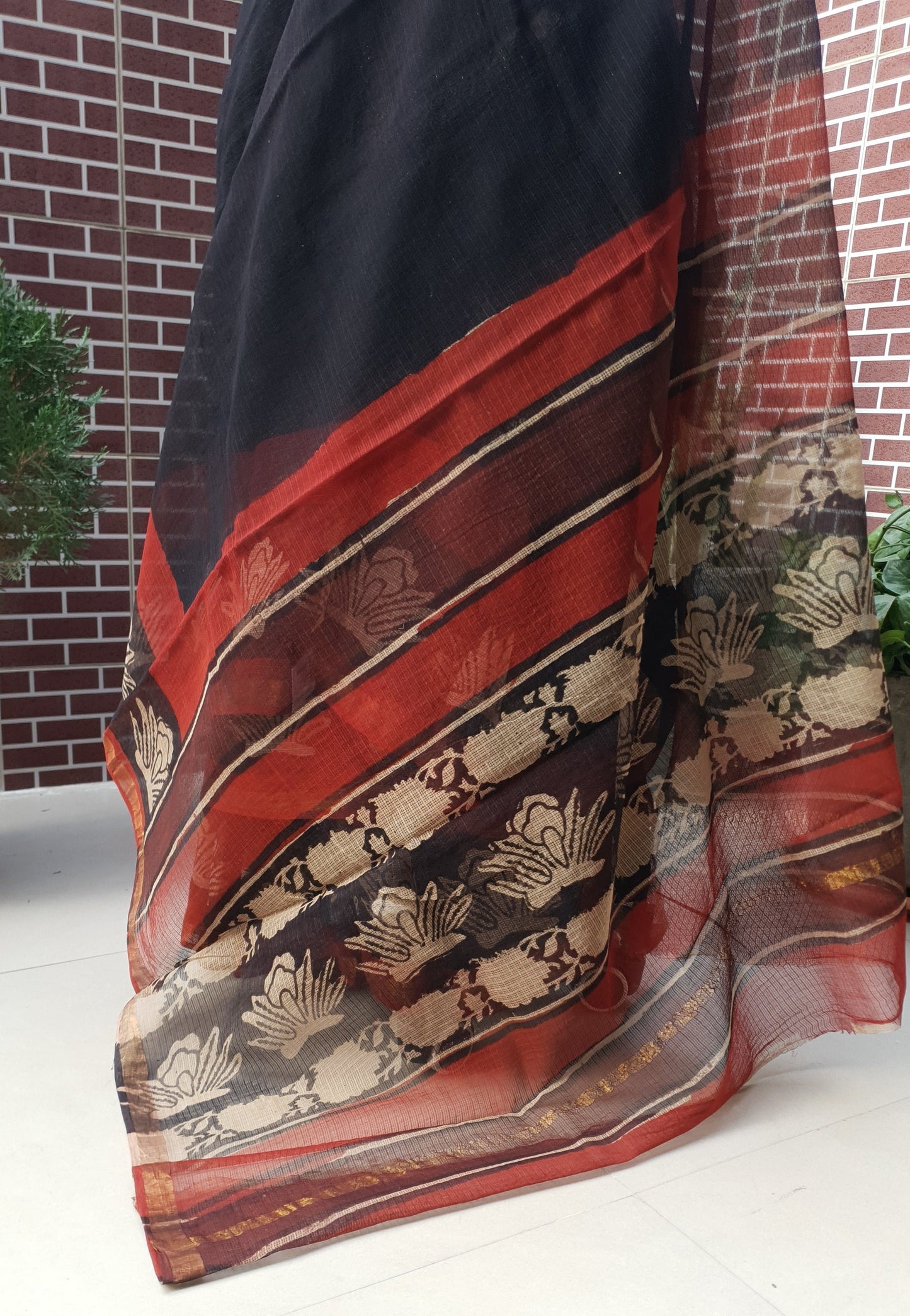 Black Copper Kota Doria Saree KDHB-0001