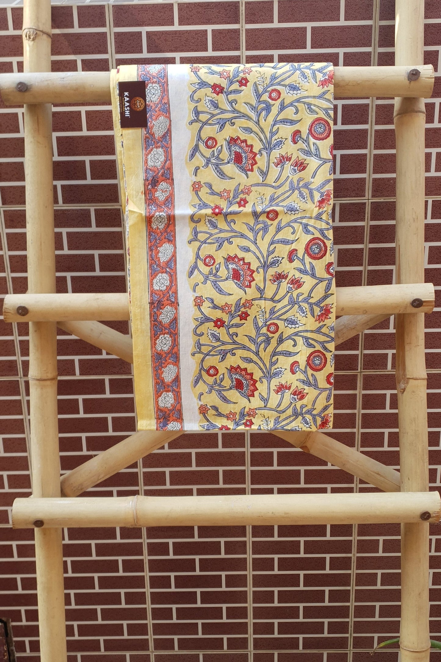 Yellow & Blue HBP Cotton Suit with Mul Dupatta CMHB-0013