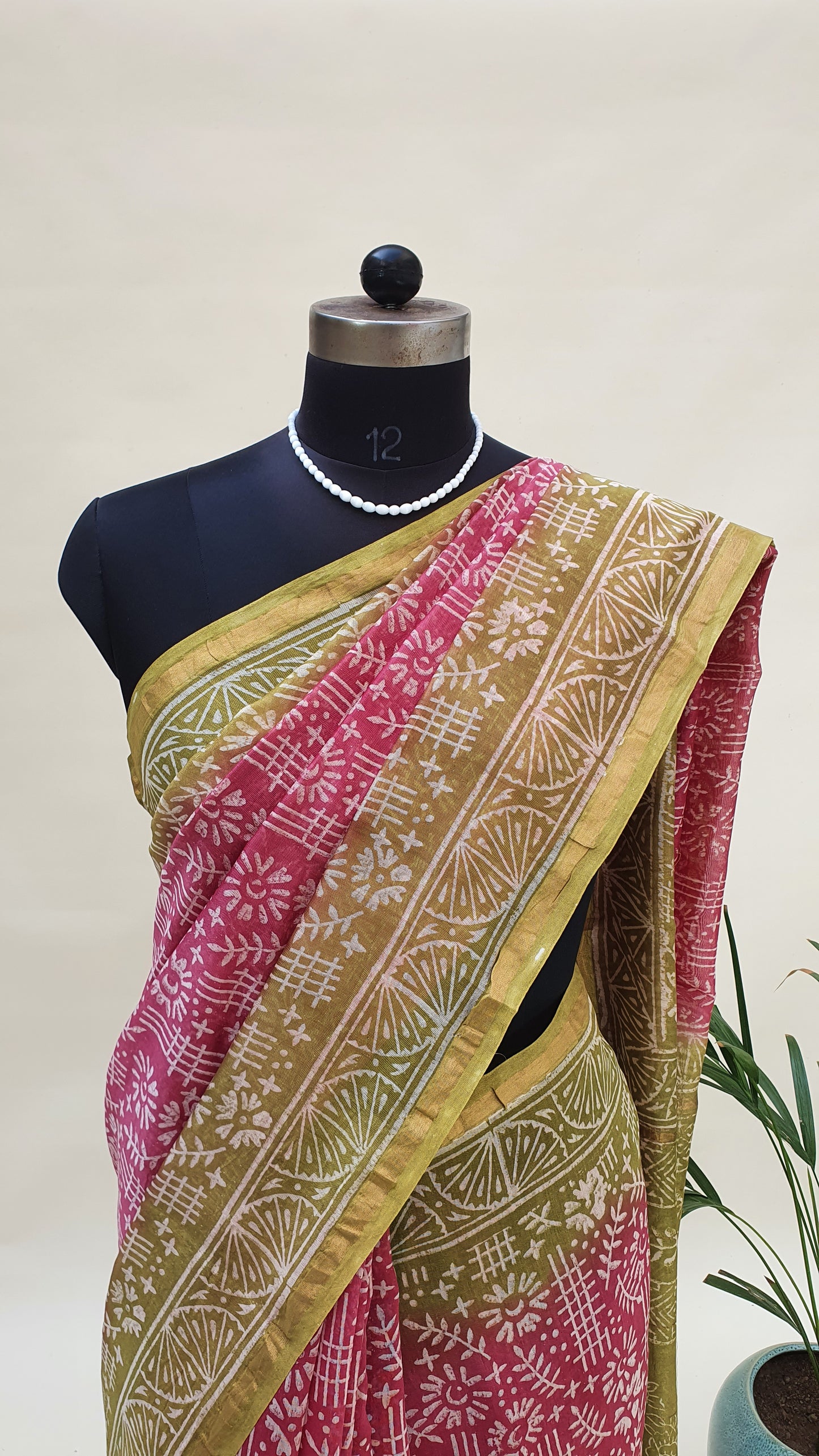 Lotus Pink Chanderi Saree SCCH-0015