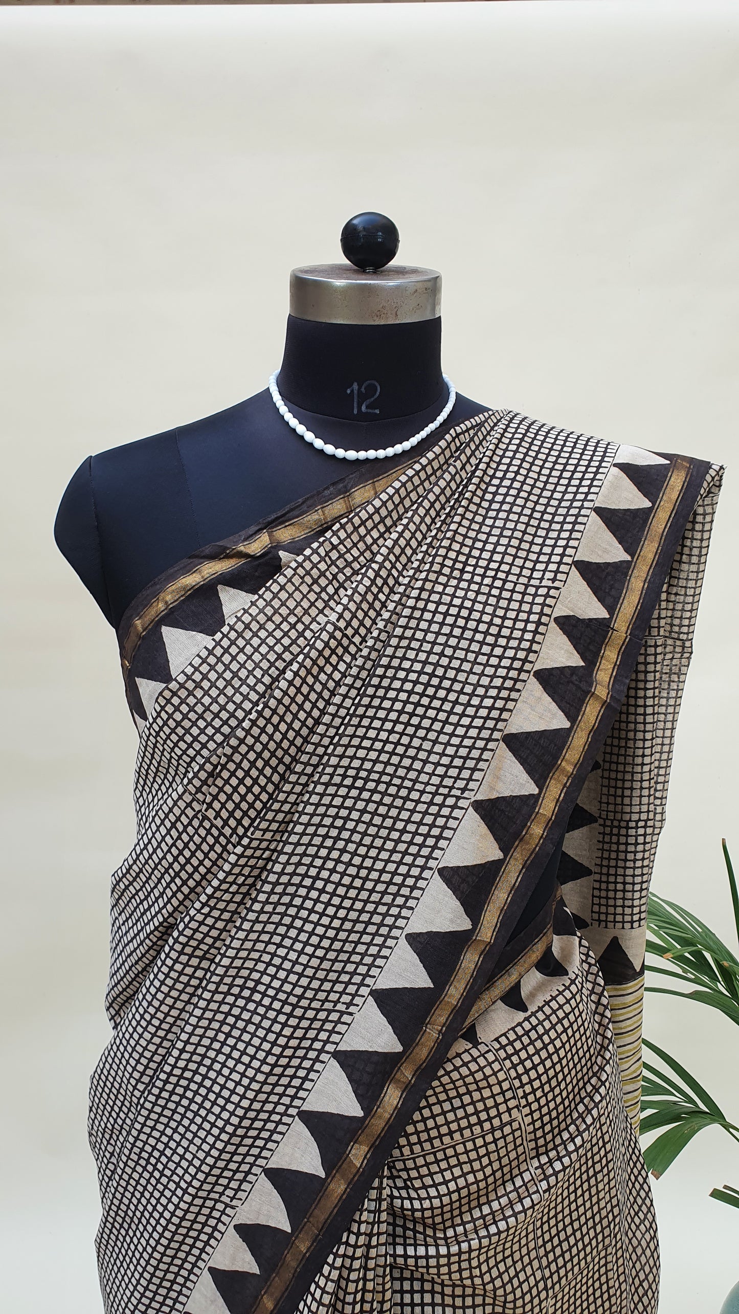 BnB Temple Border Chanderi Saree SCCH-0013