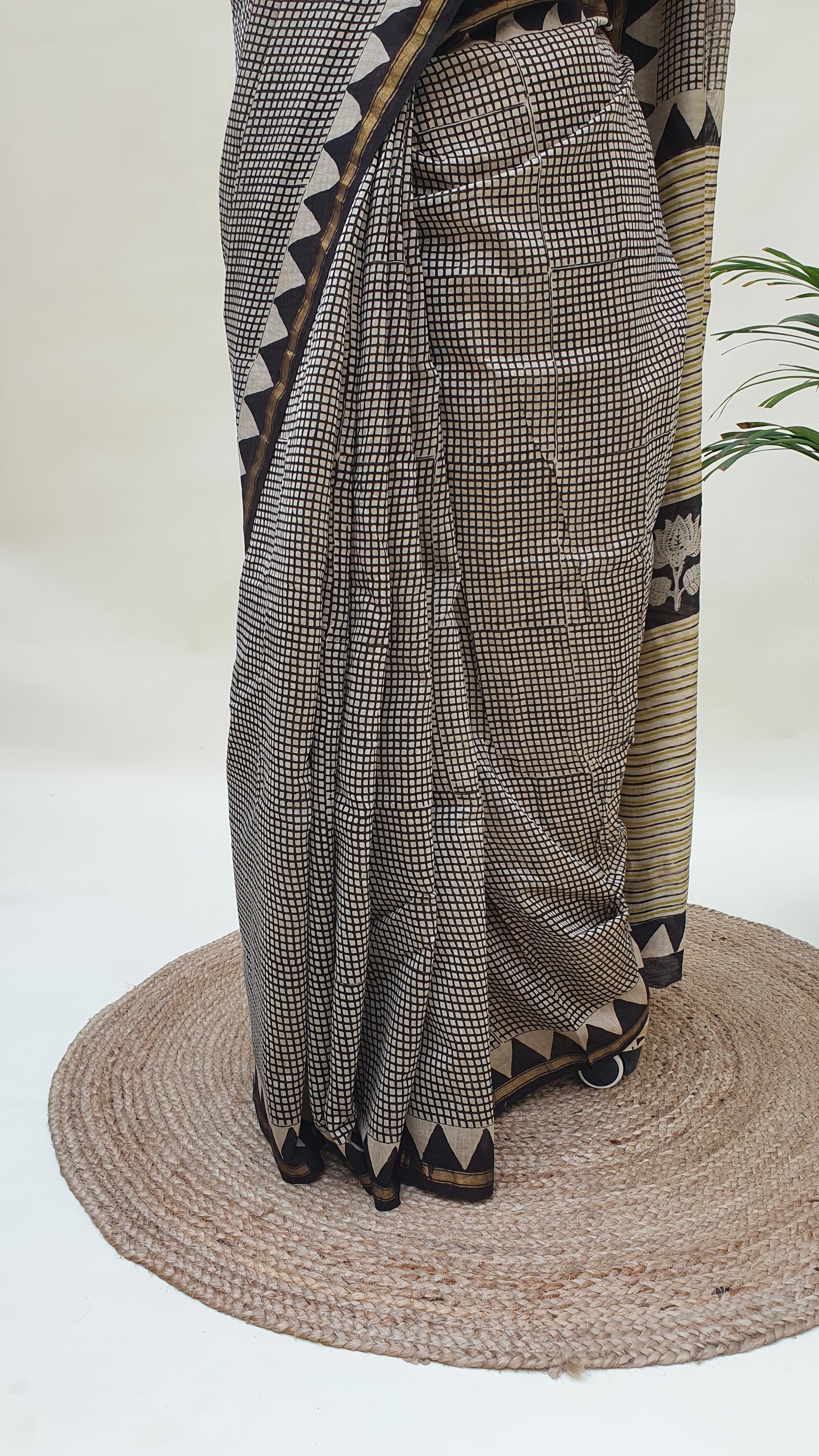 BnB Temple Border Chanderi Saree SCCH-0013