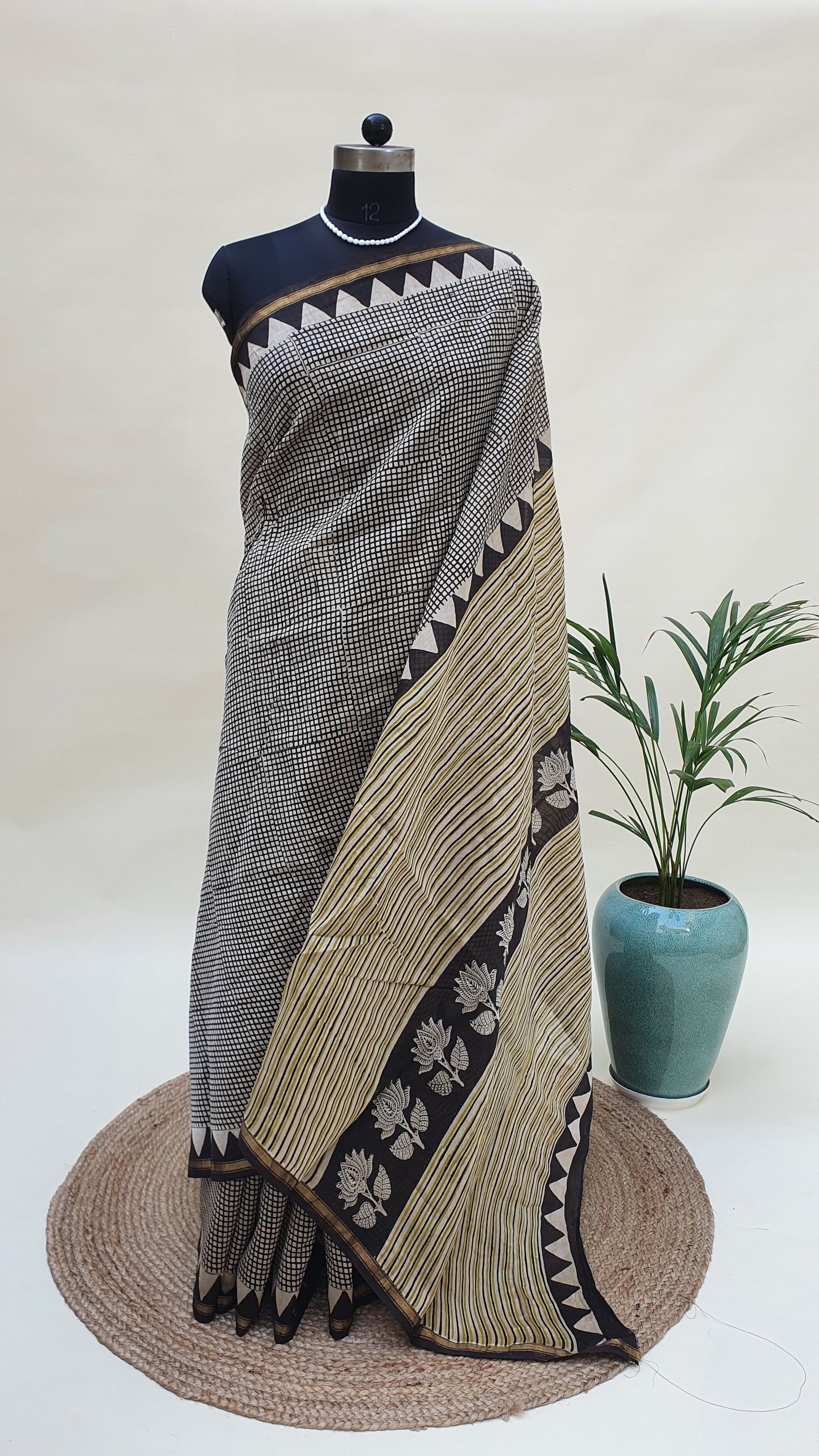 BnB Temple Border Chanderi Saree SCCH-0013