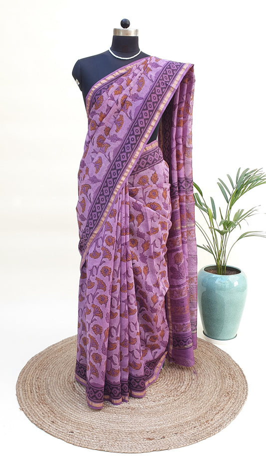 Mauve Chanderi Saree SCCH-0017
