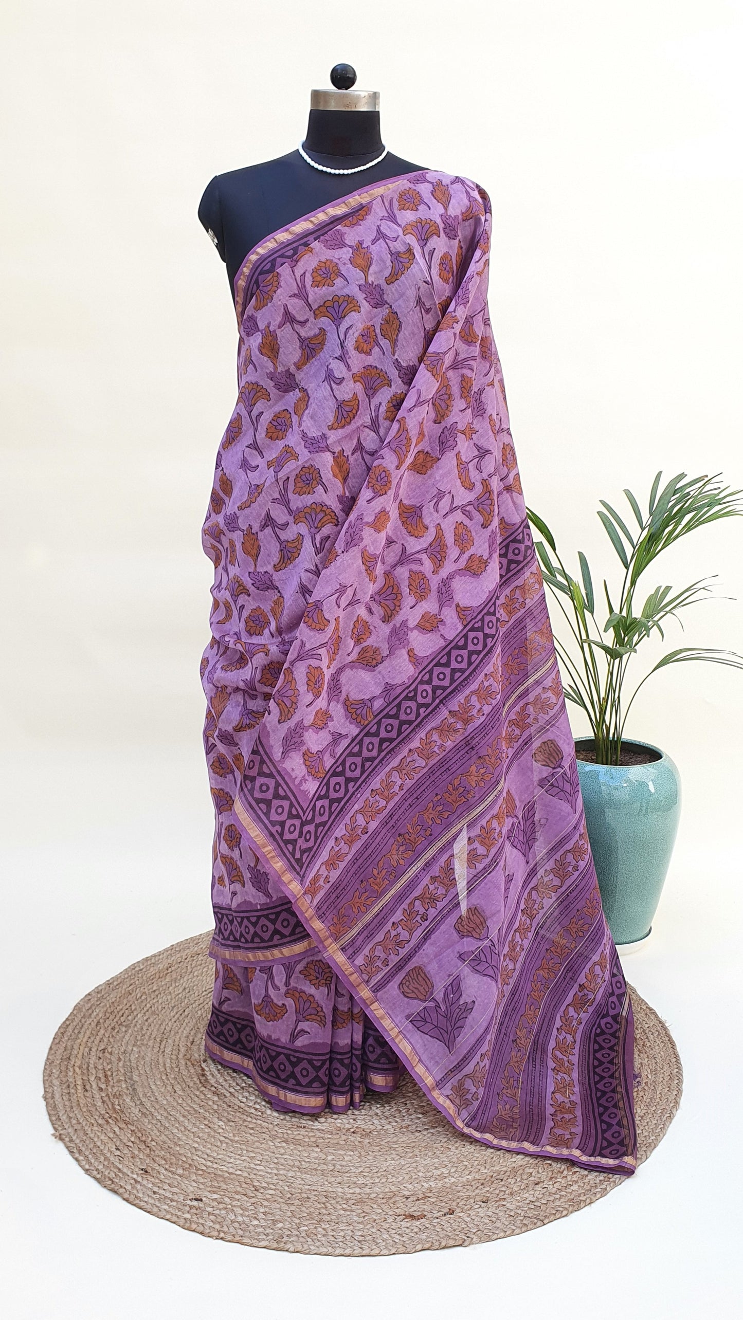 Mauve Chanderi Saree SCCH-0017