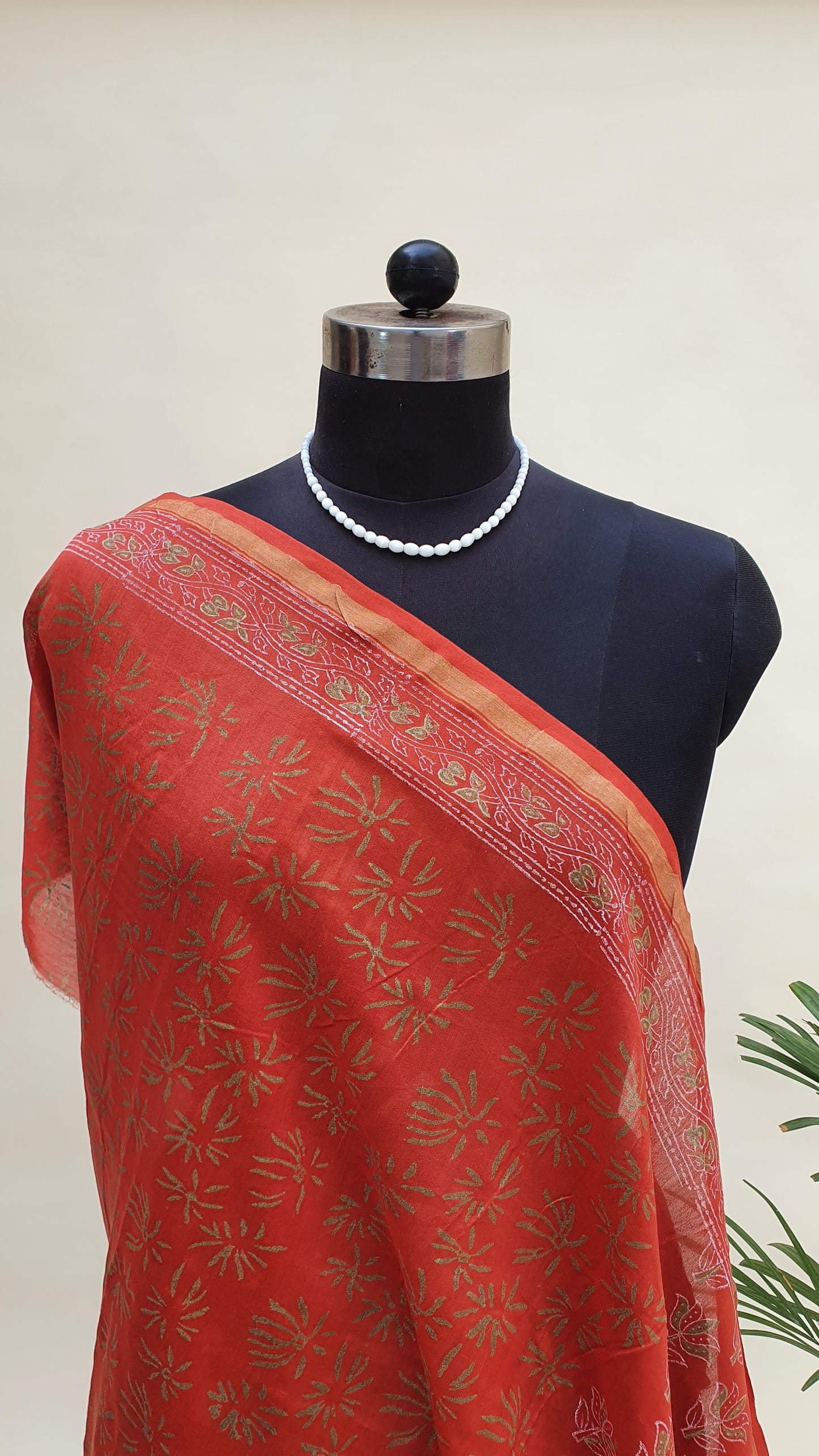 Rustic Orange Cotton Silk Chanderi Saree SCCH-0004