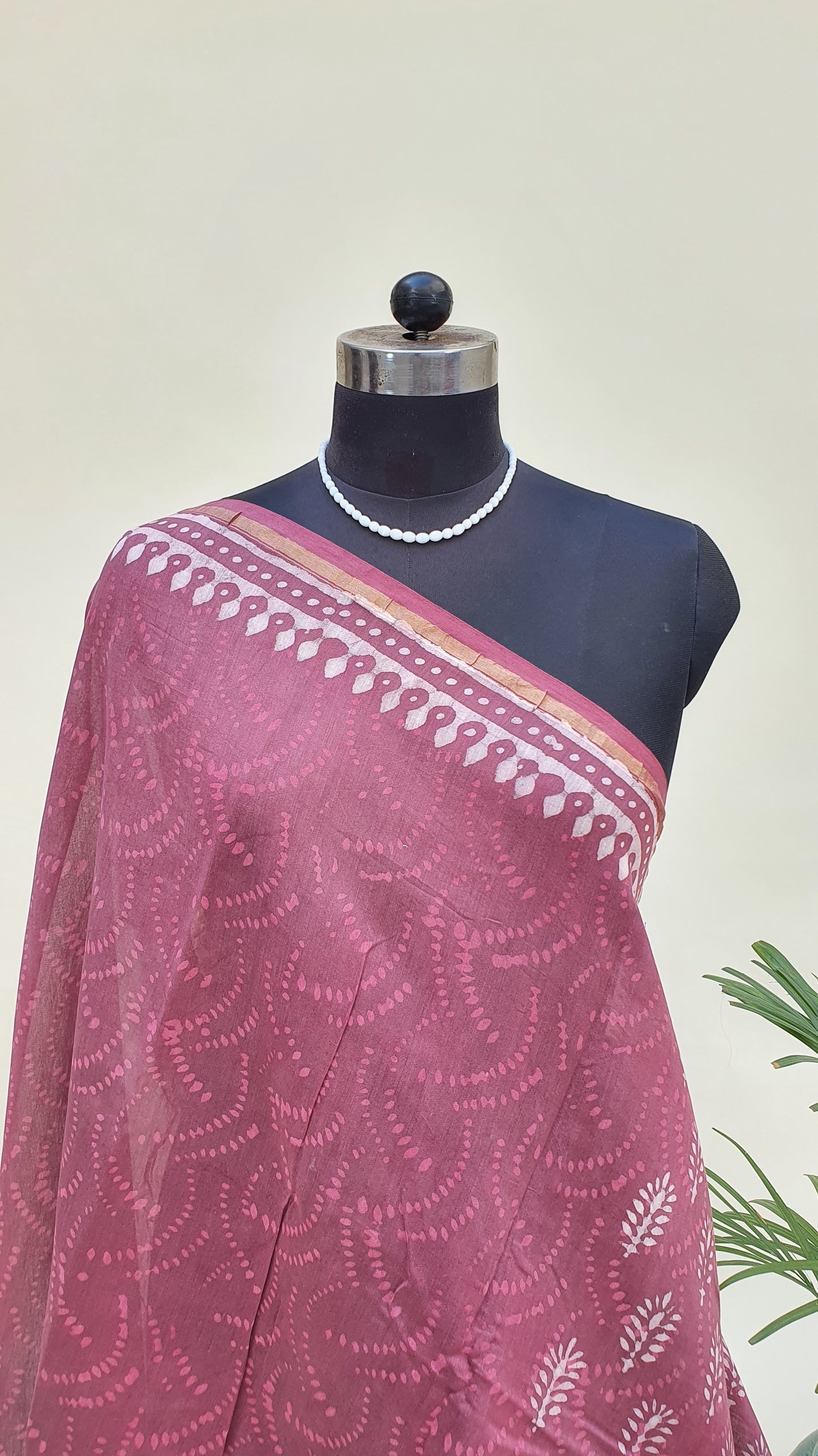 Onion Pink Cotton Silk Chanderi Saree SCCH-0001