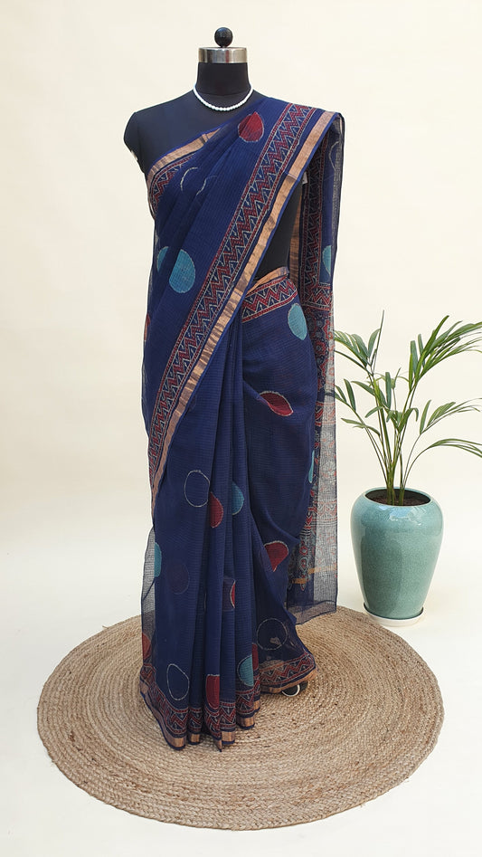 Indigo Kota Doria Saree KDHB-0006