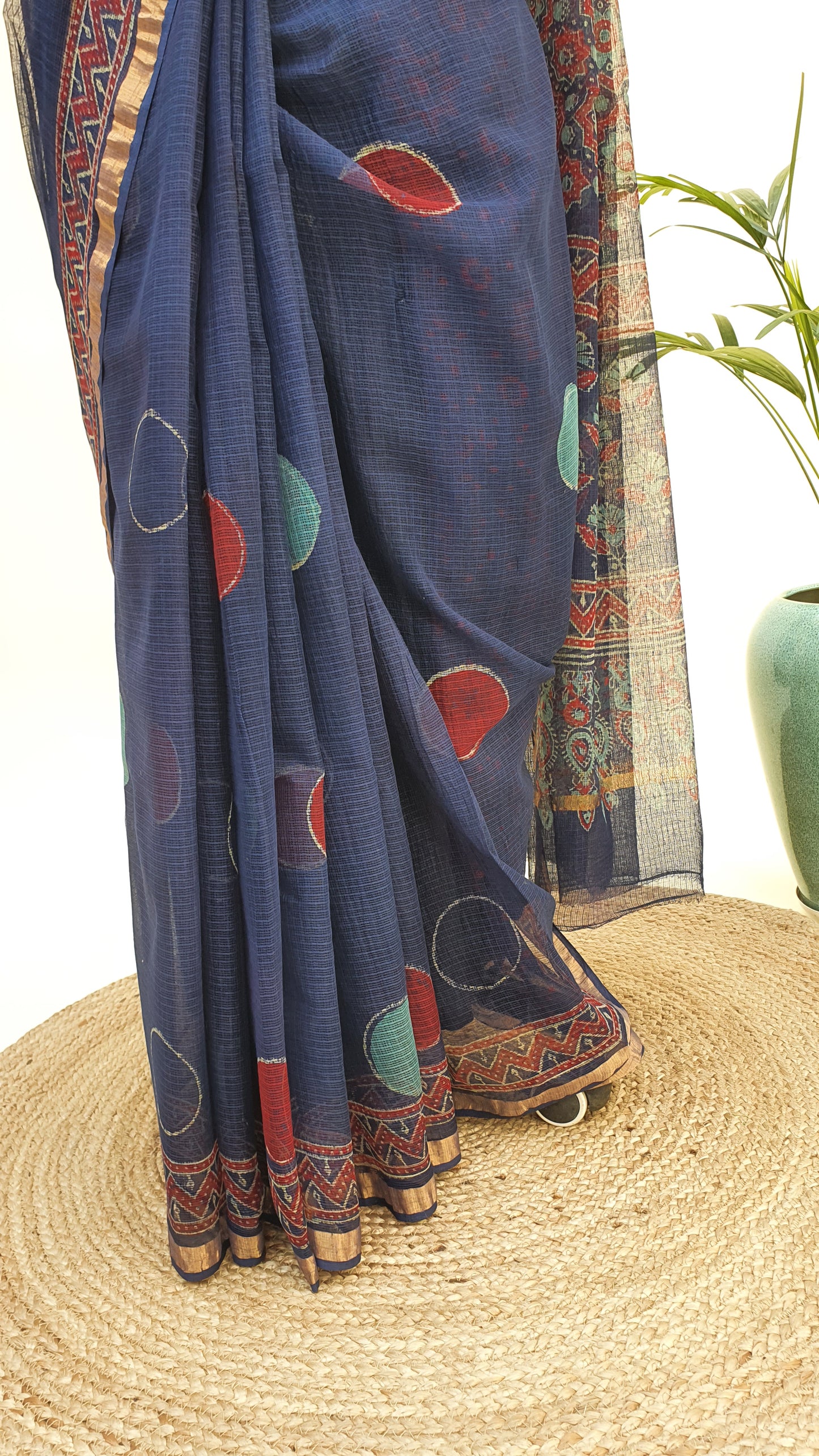 Indigo Kota Doria Saree KDHB-0006