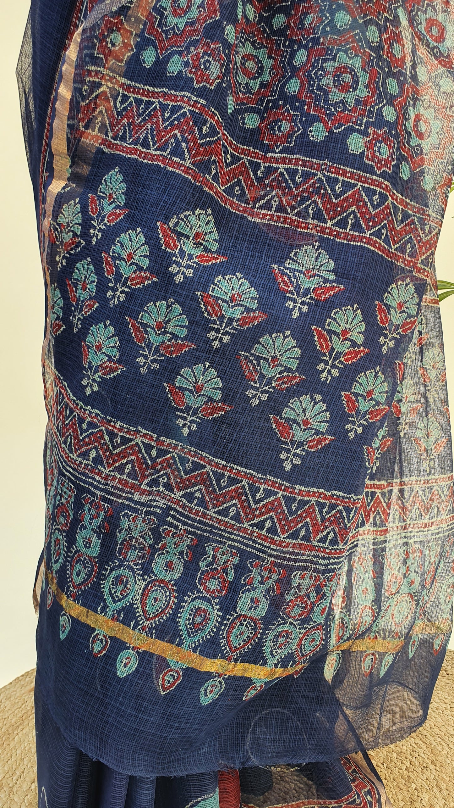 Indigo Kota Doria Saree KDHB-0006