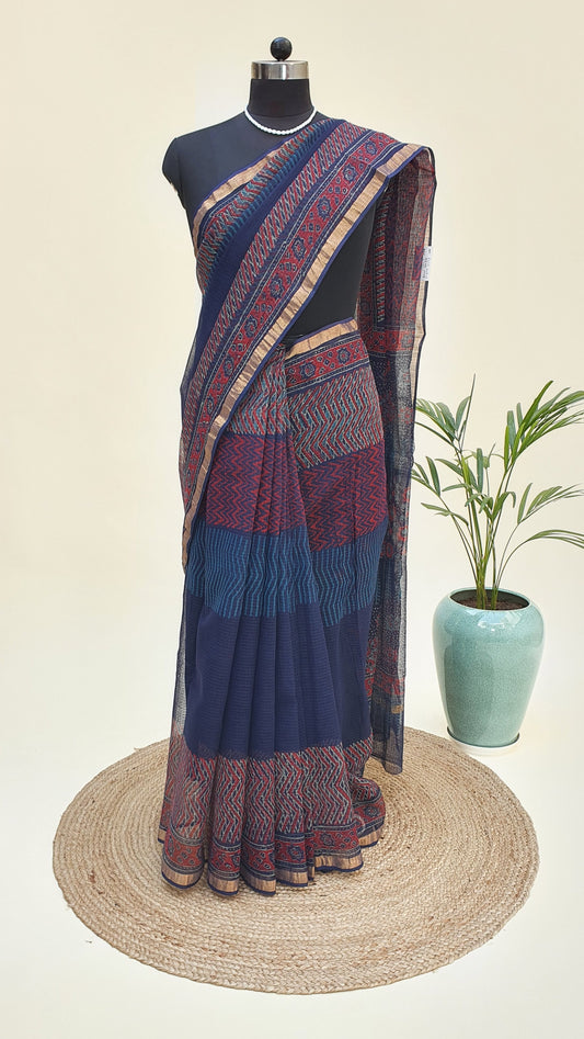 Indigo Kota Doria Saree KDHB-0008