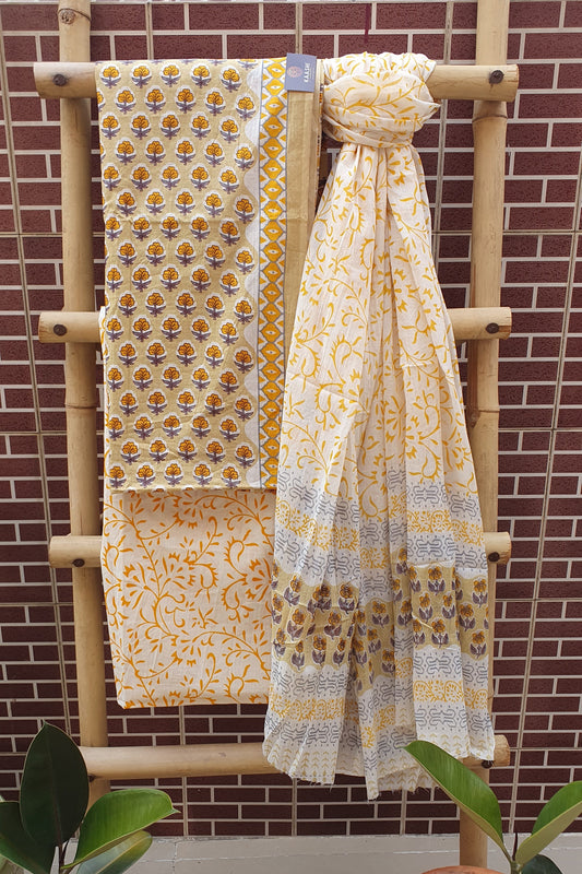 Tuscan Yellow Suit with Cotton Dupatta CCSP-0005