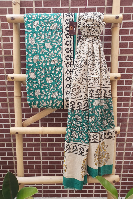 Rama Green HBP Cotton Suit with Mul Dupatta CMHB-0017