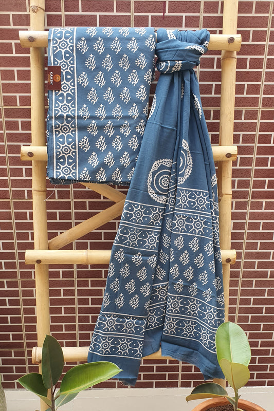 Polish Steel HBP Cotton Suit with Mul Dupatta CMHB-0021