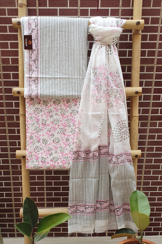 Baby Pink HBP Cotton Suit with Mul Dupatta CMHB-0023